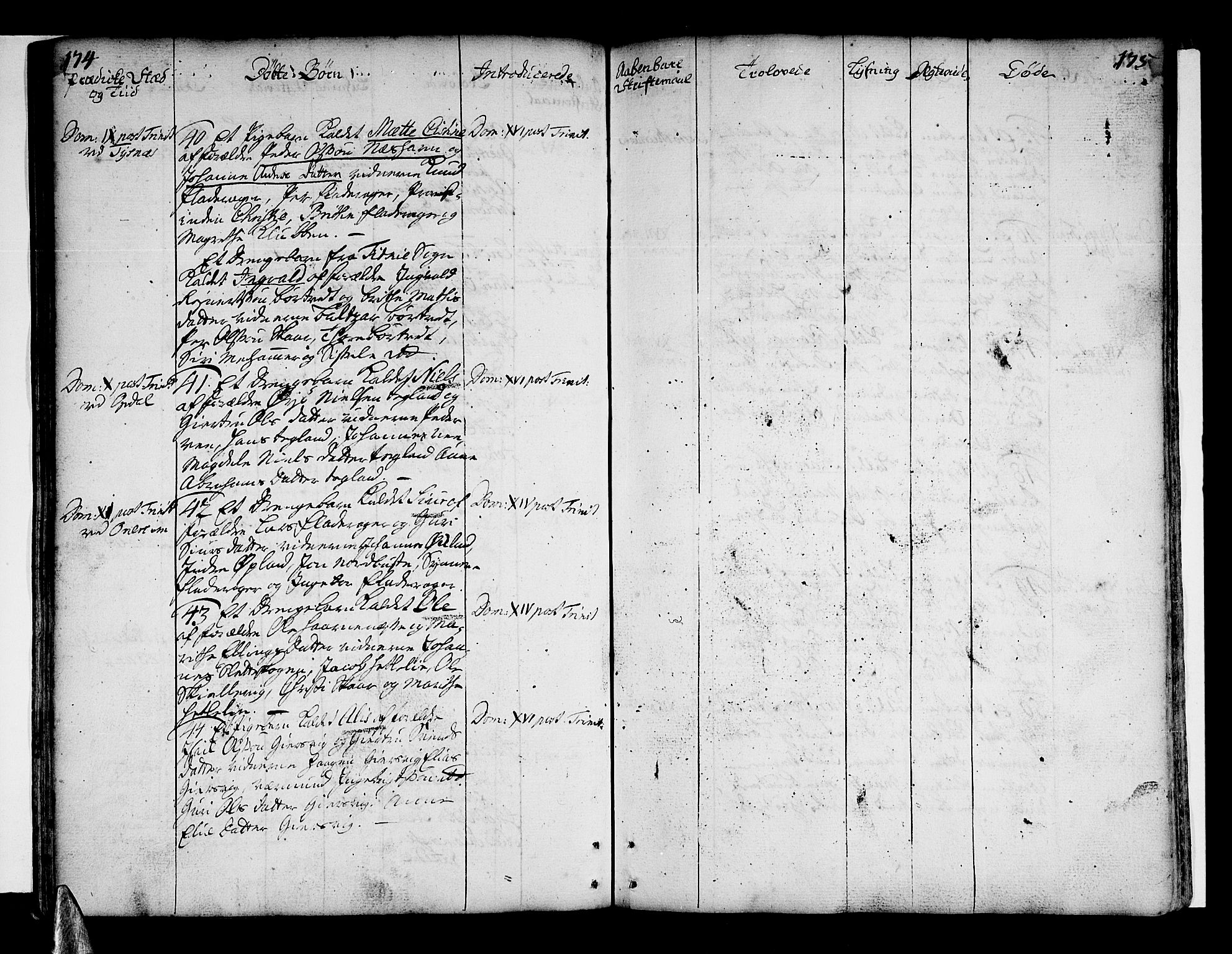 Tysnes sokneprestembete, AV/SAB-A-78601/H/Haa: Parish register (official) no. A 4, 1750-1761, p. 174-175