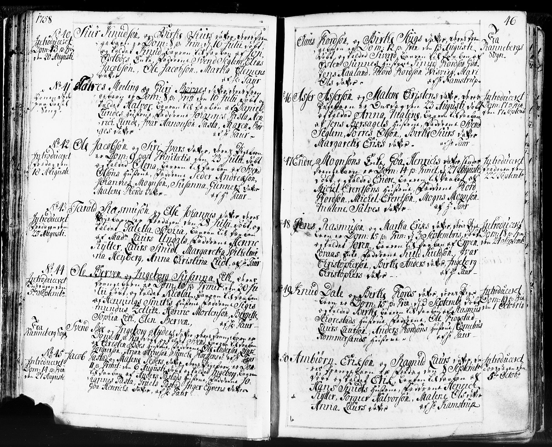 Domkirken sokneprestkontor, SAST/A-101812/001/30/30BB/L0004: Parish register (copy) no. B 4, 1752-1790, p. 46