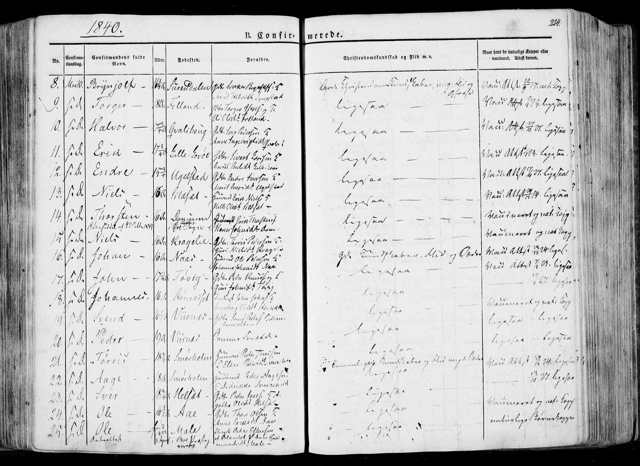 Ministerialprotokoller, klokkerbøker og fødselsregistre - Møre og Romsdal, SAT/A-1454/568/L0803: Parish register (official) no. 568A10, 1830-1853, p. 224