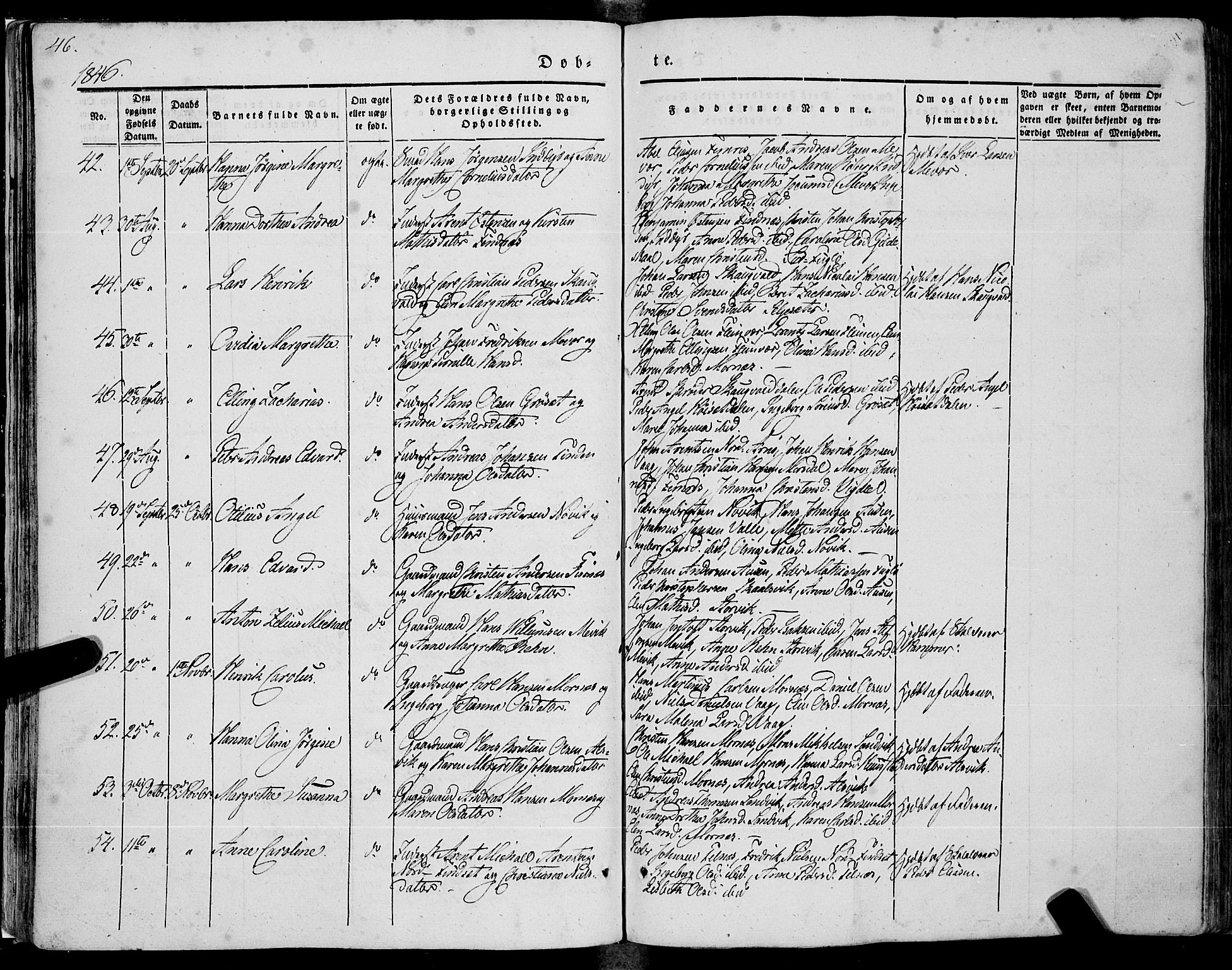 Ministerialprotokoller, klokkerbøker og fødselsregistre - Nordland, SAT/A-1459/805/L0097: Parish register (official) no. 805A04, 1837-1861, p. 46