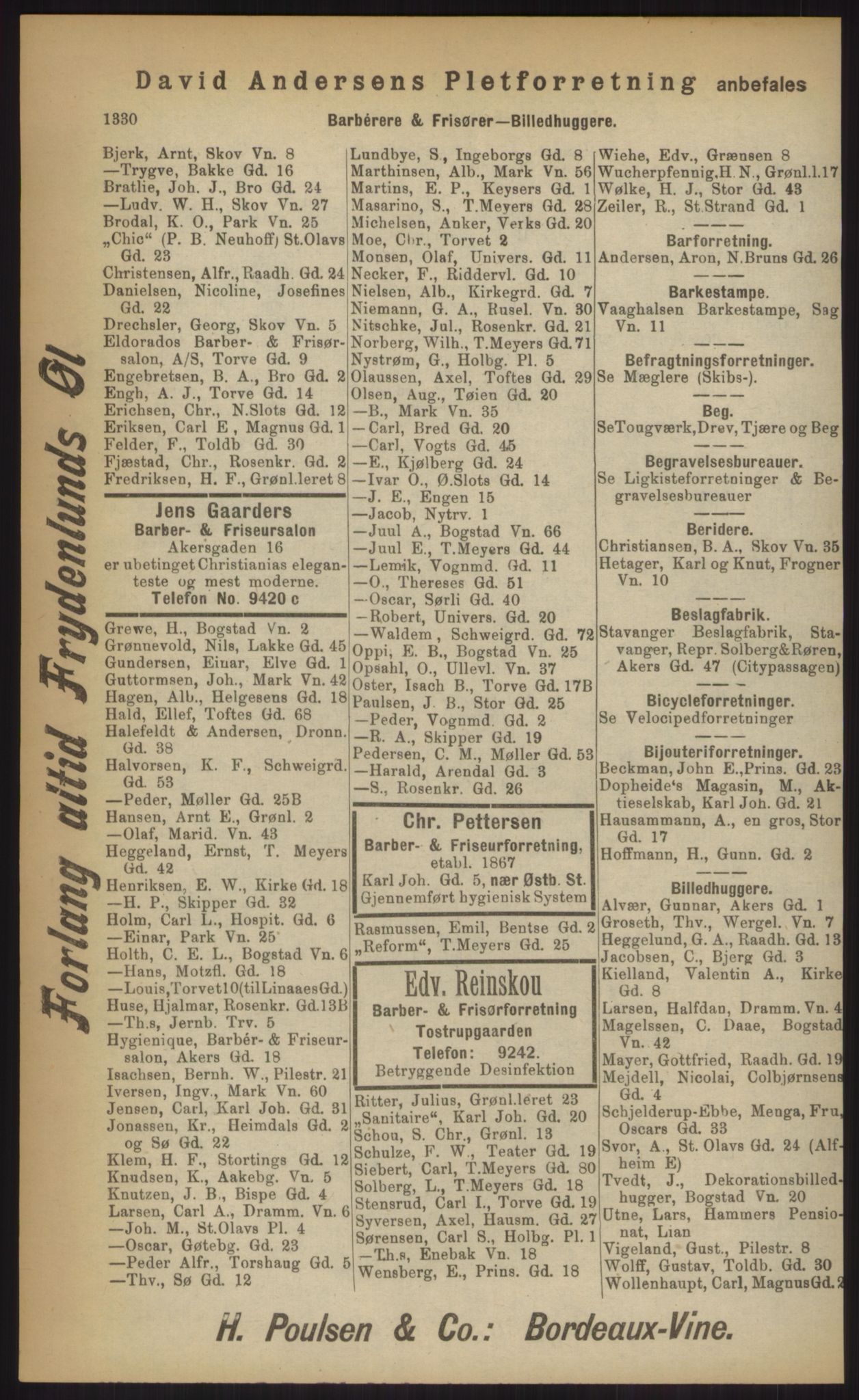 Kristiania/Oslo adressebok, PUBL/-, 1903, p. 1330