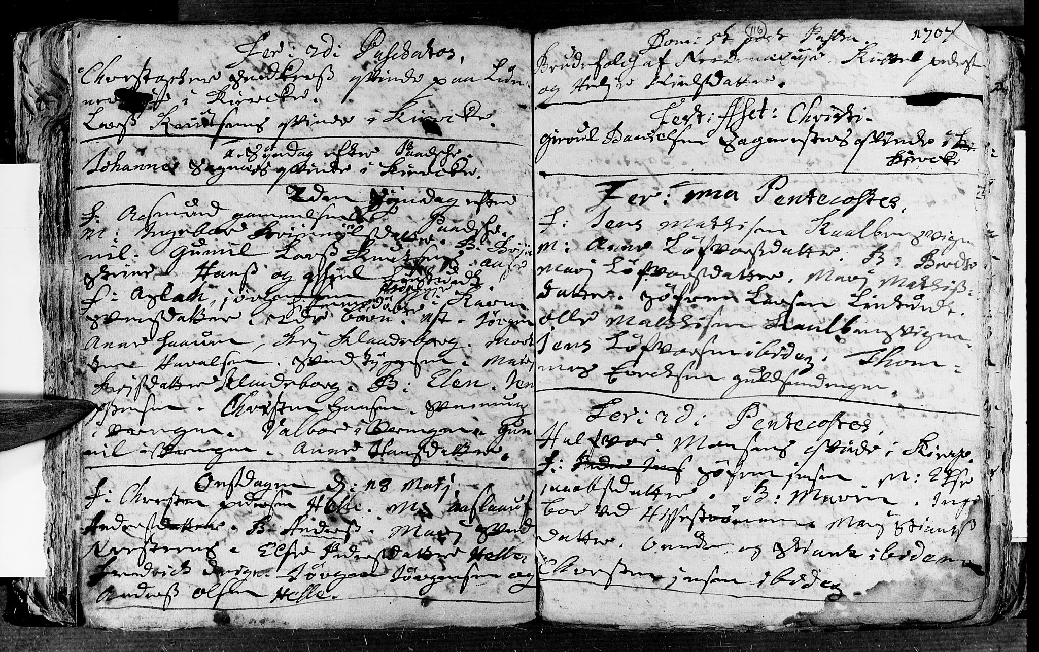 Øyestad sokneprestkontor, AV/SAK-1111-0049/F/Fa/L0002: Parish register (official) no. A 2, 1692-1722, p. 116