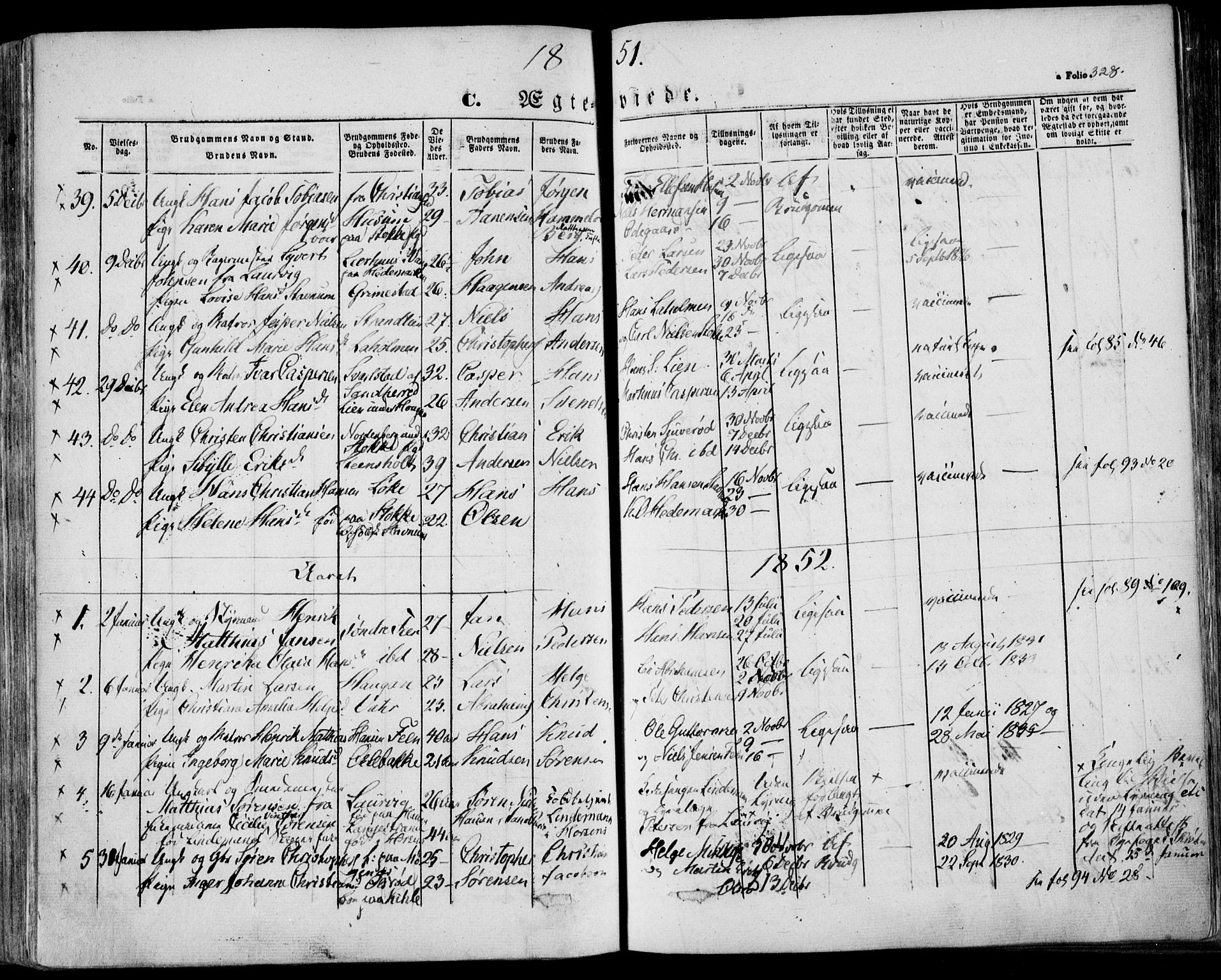 Stokke kirkebøker, AV/SAKO-A-320/F/Fa/L0007: Parish register (official) no. I 7, 1844-1857, p. 328