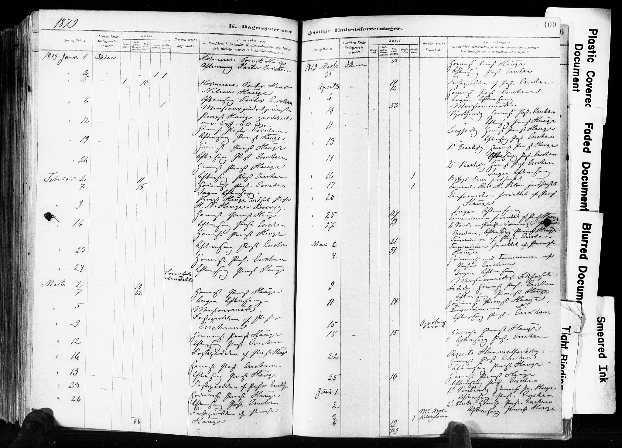 Skien kirkebøker, SAKO/A-302/F/Fa/L0009: Parish register (official) no. 9, 1878-1890, p. 409