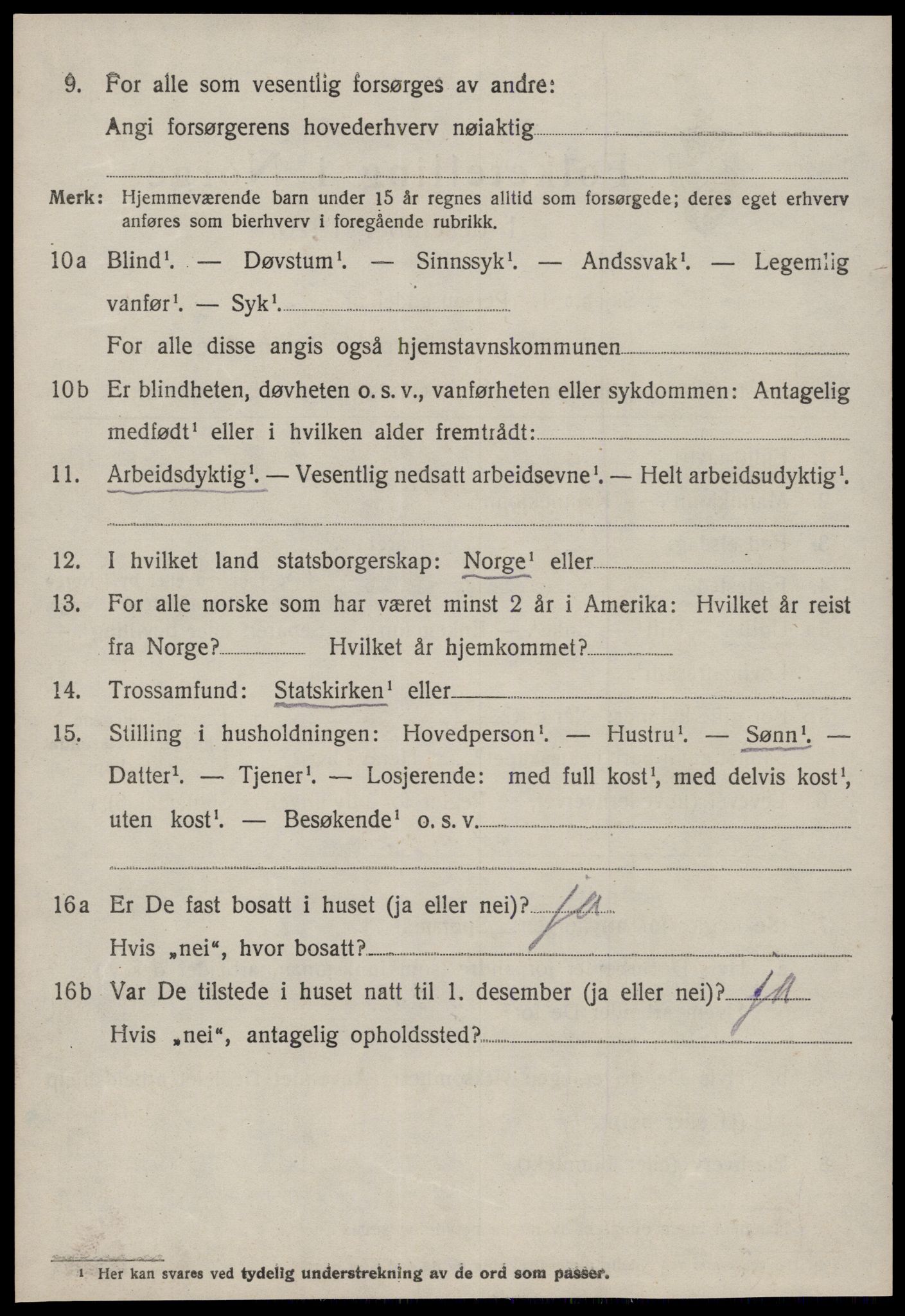 SAT, 1920 census for Fræna, 1920, p. 6916