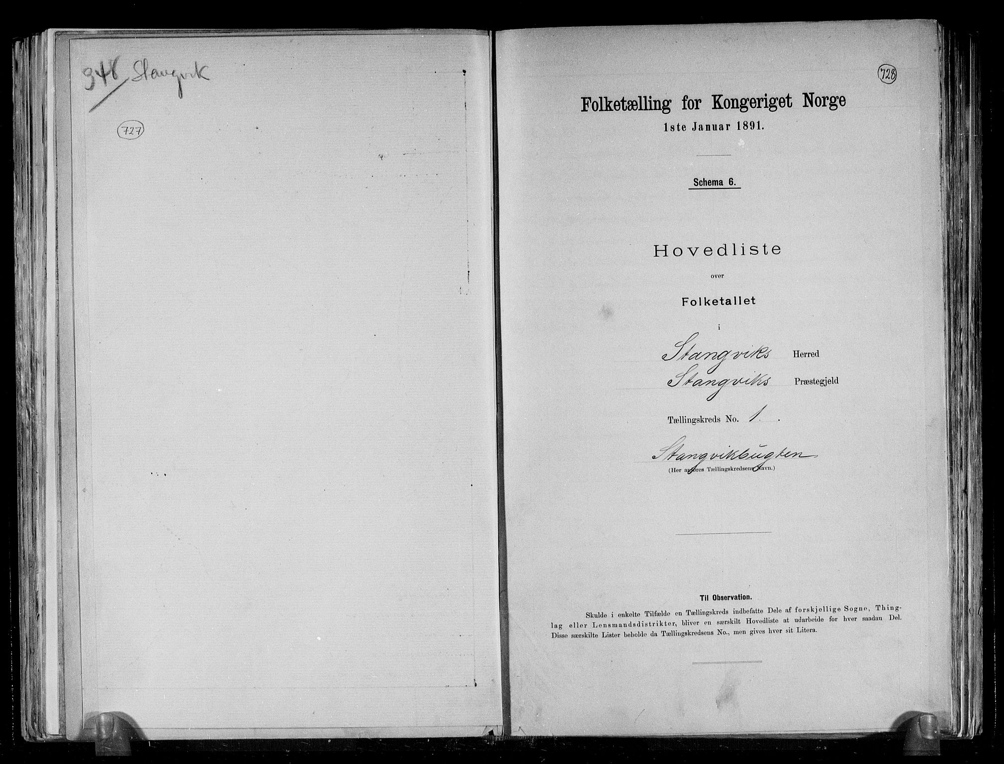 RA, 1891 census for 1564 Stangvik, 1891, p. 5