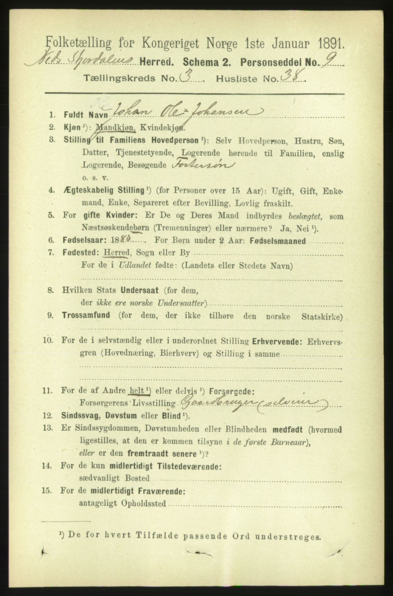 RA, 1891 census for 1714 Nedre Stjørdal, 1891, p. 1279