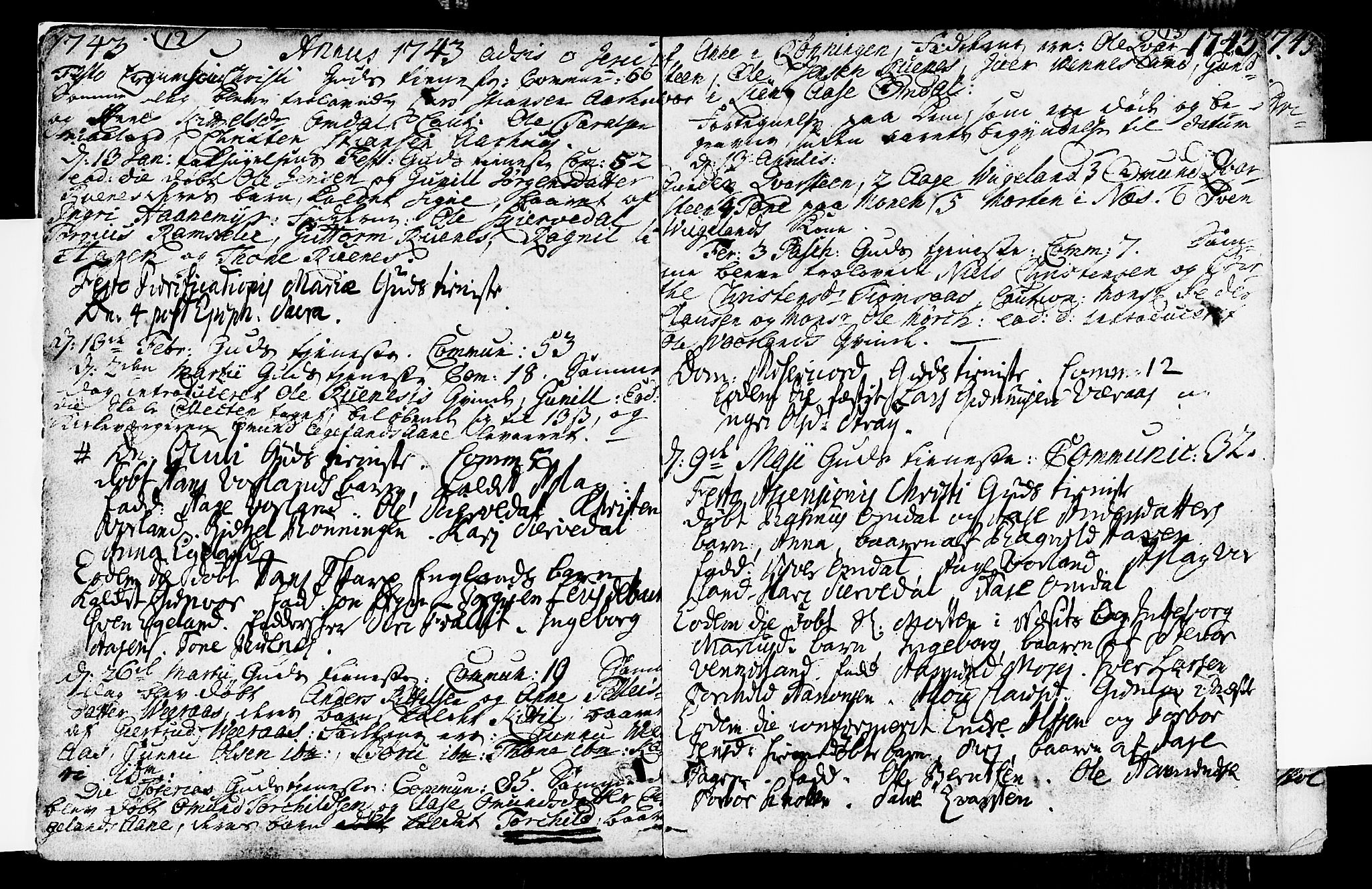 Vennesla sokneprestkontor, AV/SAK-1111-0045/Fa/Fab/L0001: Parish register (official) no. A 1, 1741-1794, p. 12-13