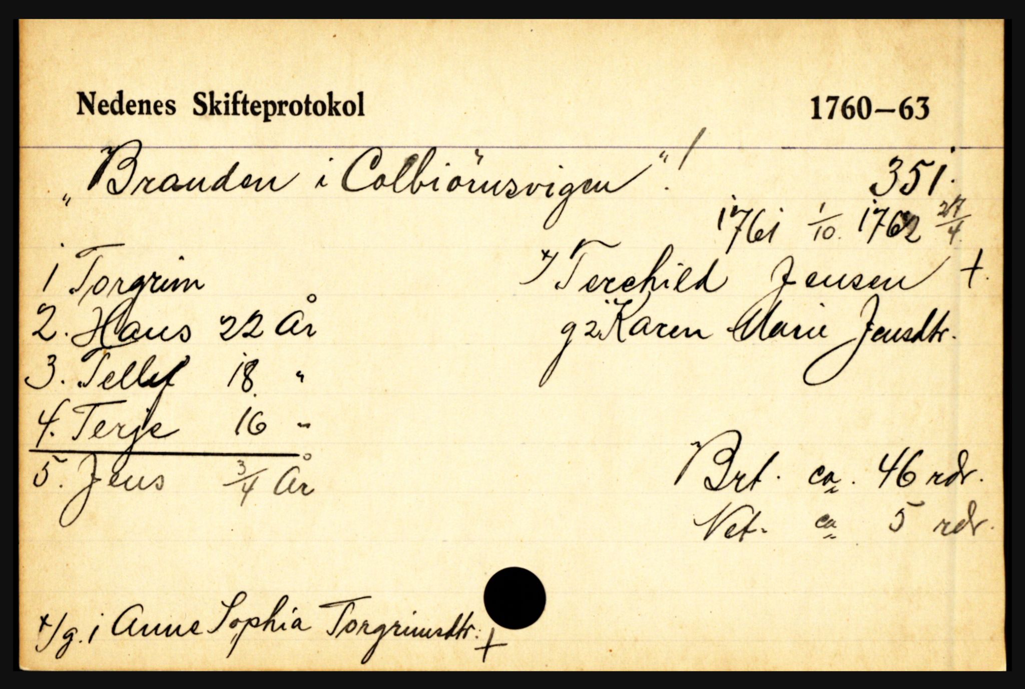 Nedenes sorenskriveri før 1824, AV/SAK-1221-0007/H, p. 3525