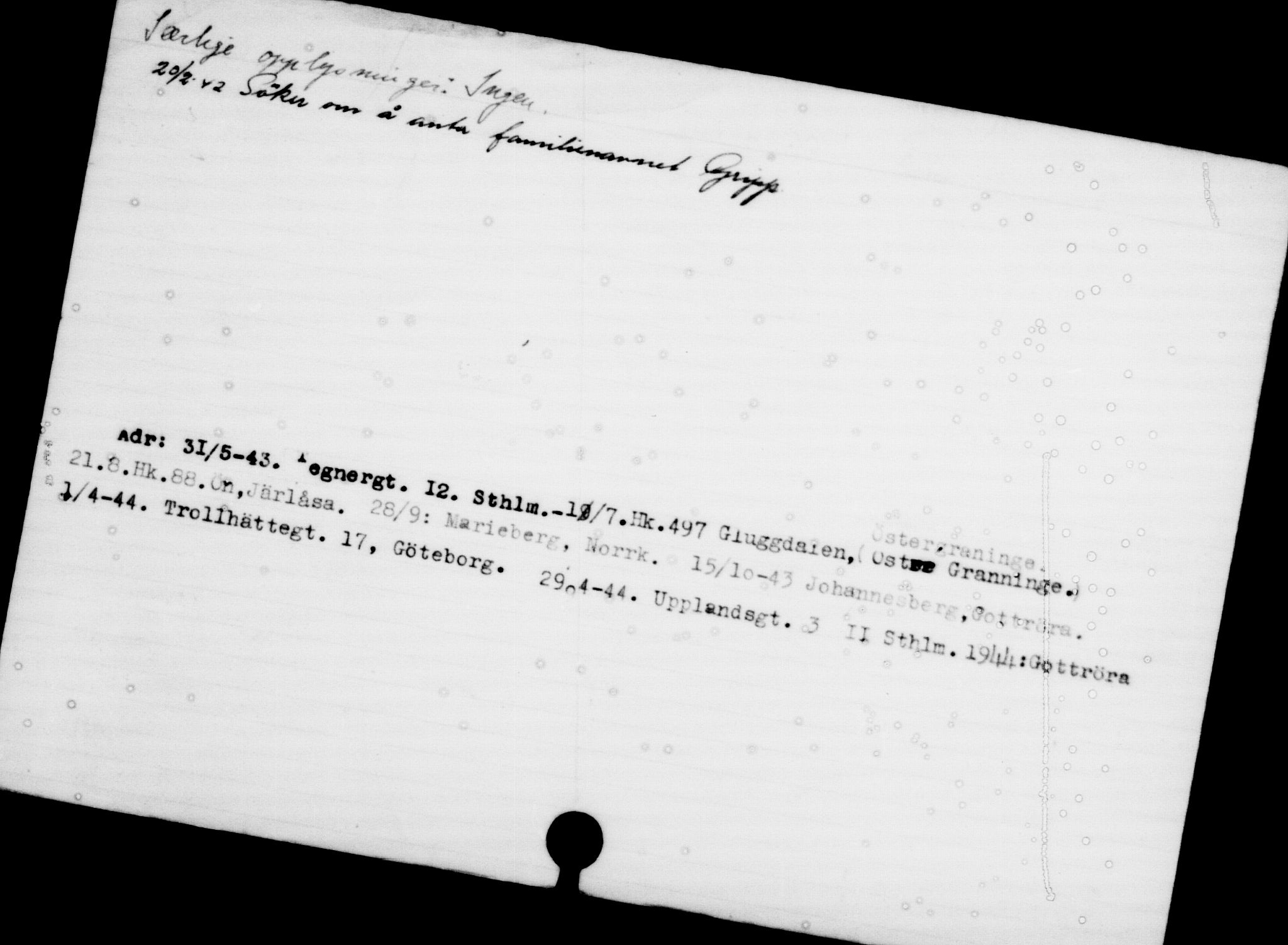 Utenriksstasjonene, Legasjonen i Stockholm, Flyktningkontoret, AV/RA-S-6753/V/Va/L0001: Kjesäterkartoteket, flyktninger med registreringsnr. 1-1000, 1940-1945, p. 132