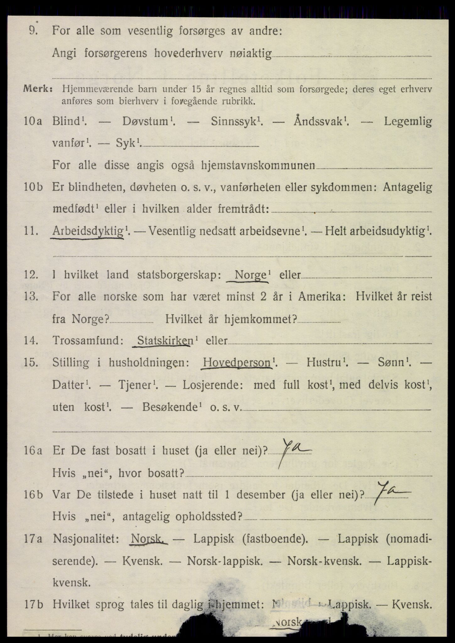 SAT, 1920 census for Korgen, 1920, p. 921