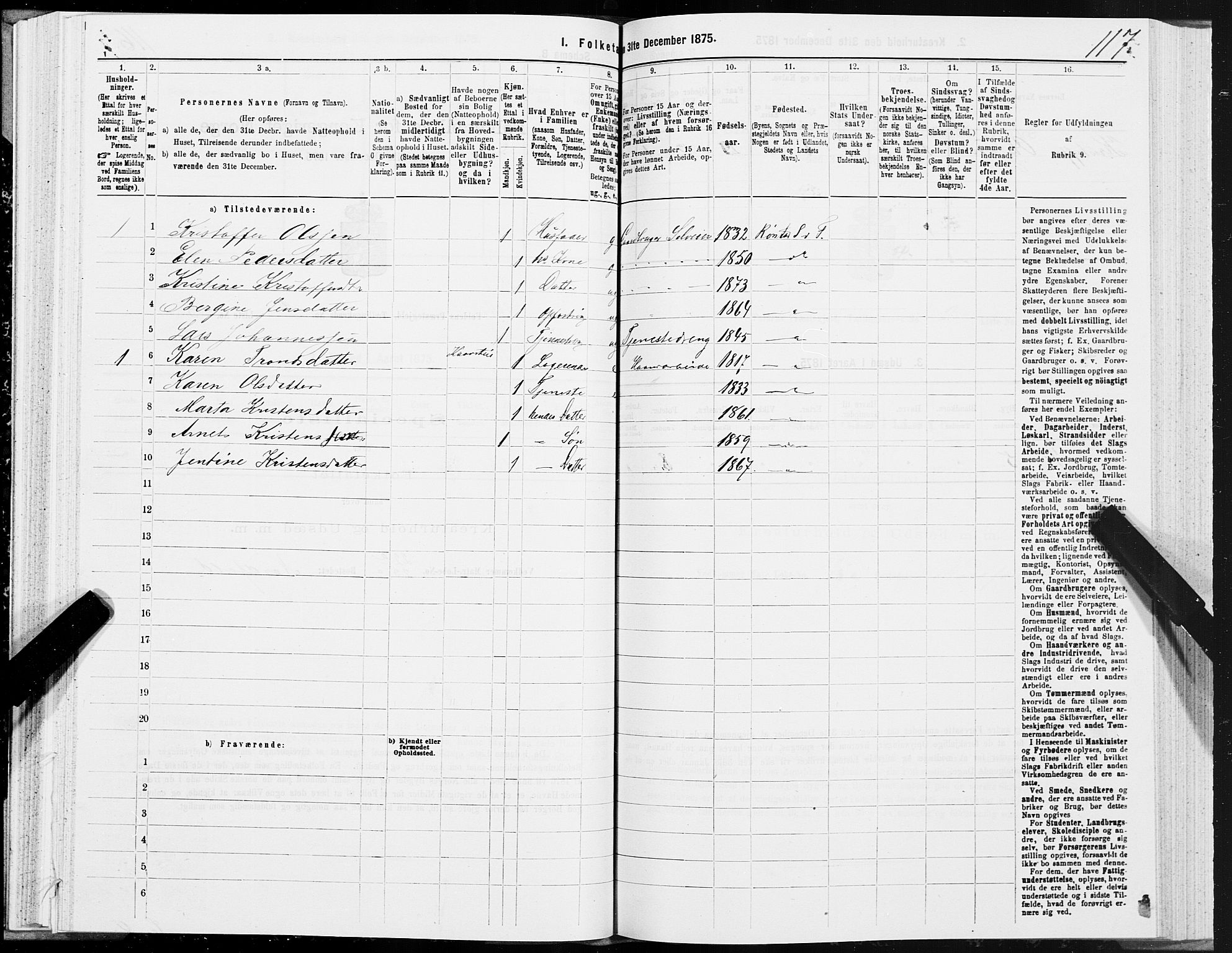 SAT, 1875 census for 1845P Folda, 1875, p. 1117