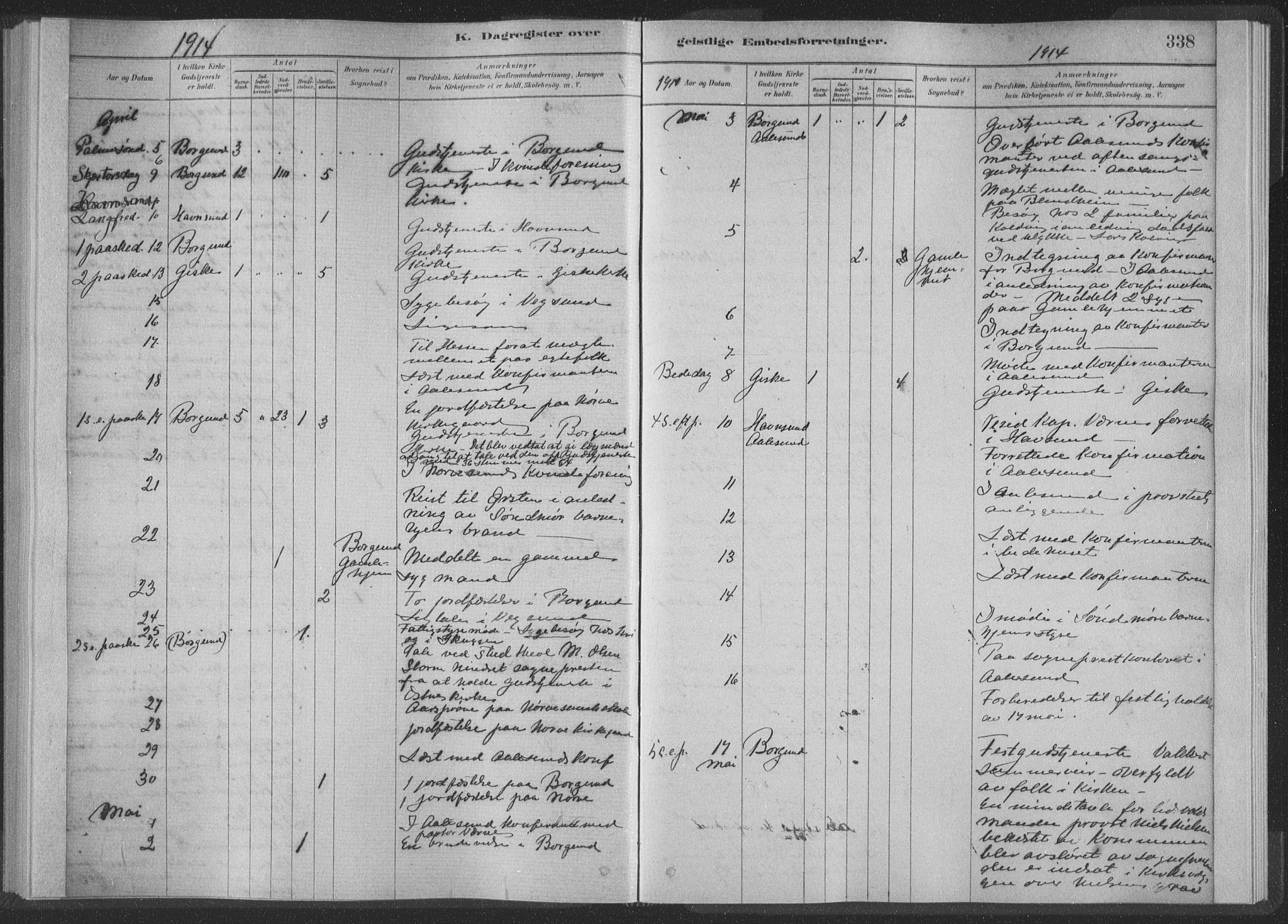 Ministerialprotokoller, klokkerbøker og fødselsregistre - Møre og Romsdal, AV/SAT-A-1454/528/L0404: Parish register (official) no. 528A13II, 1880-1922, p. 338