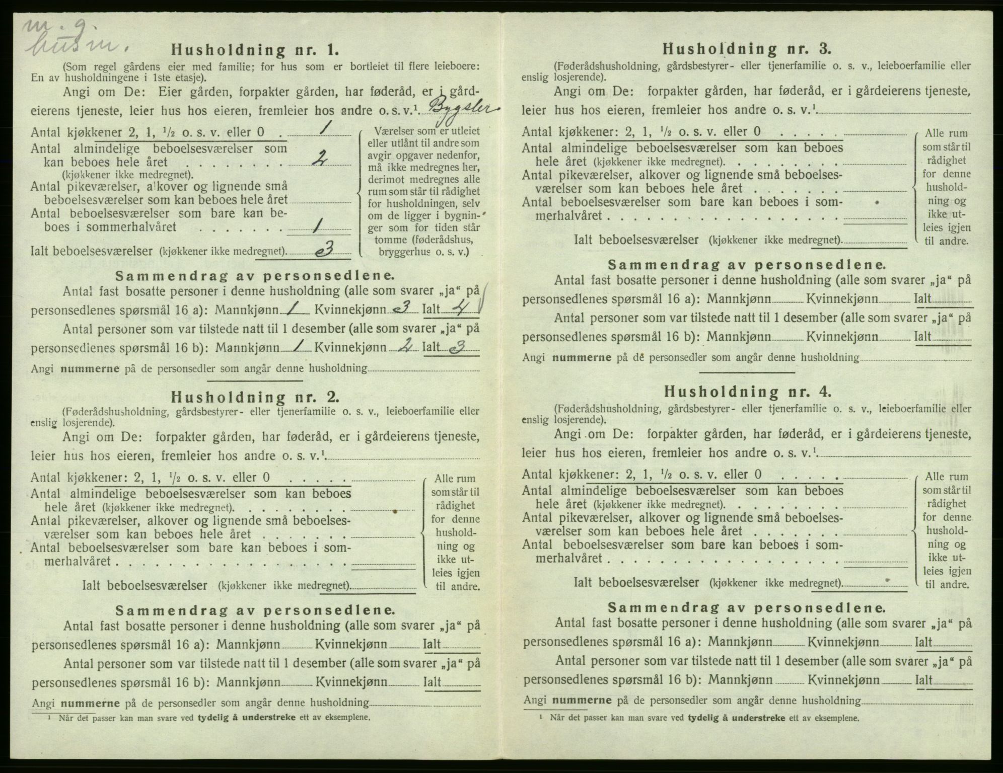 SAB, 1920 census for Fitjar, 1920, p. 574