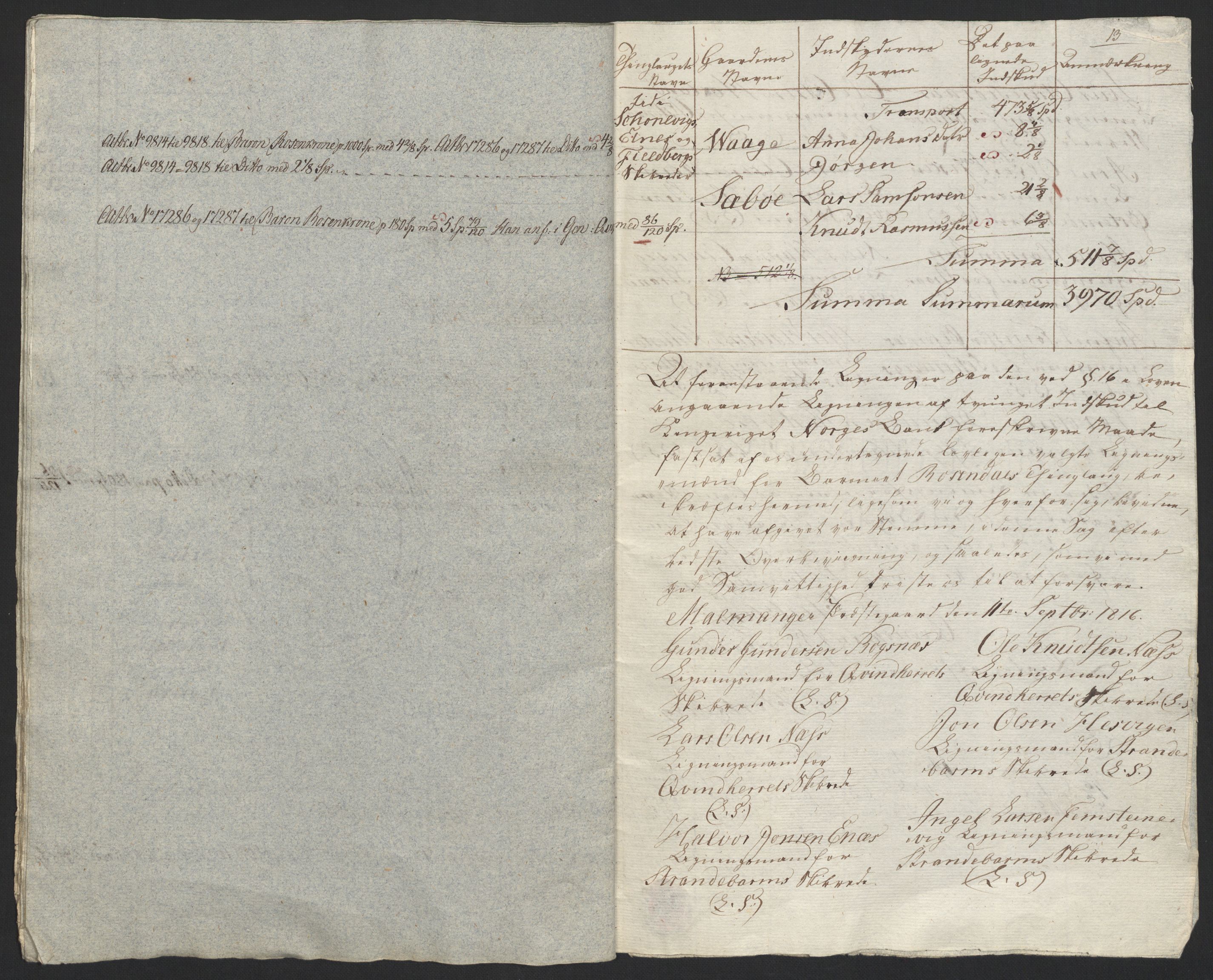 Sølvskatten 1816, NOBA/SOLVSKATTEN/A/L0040: Bind 41: Rosendal baroni, 1816-1825, p. 19