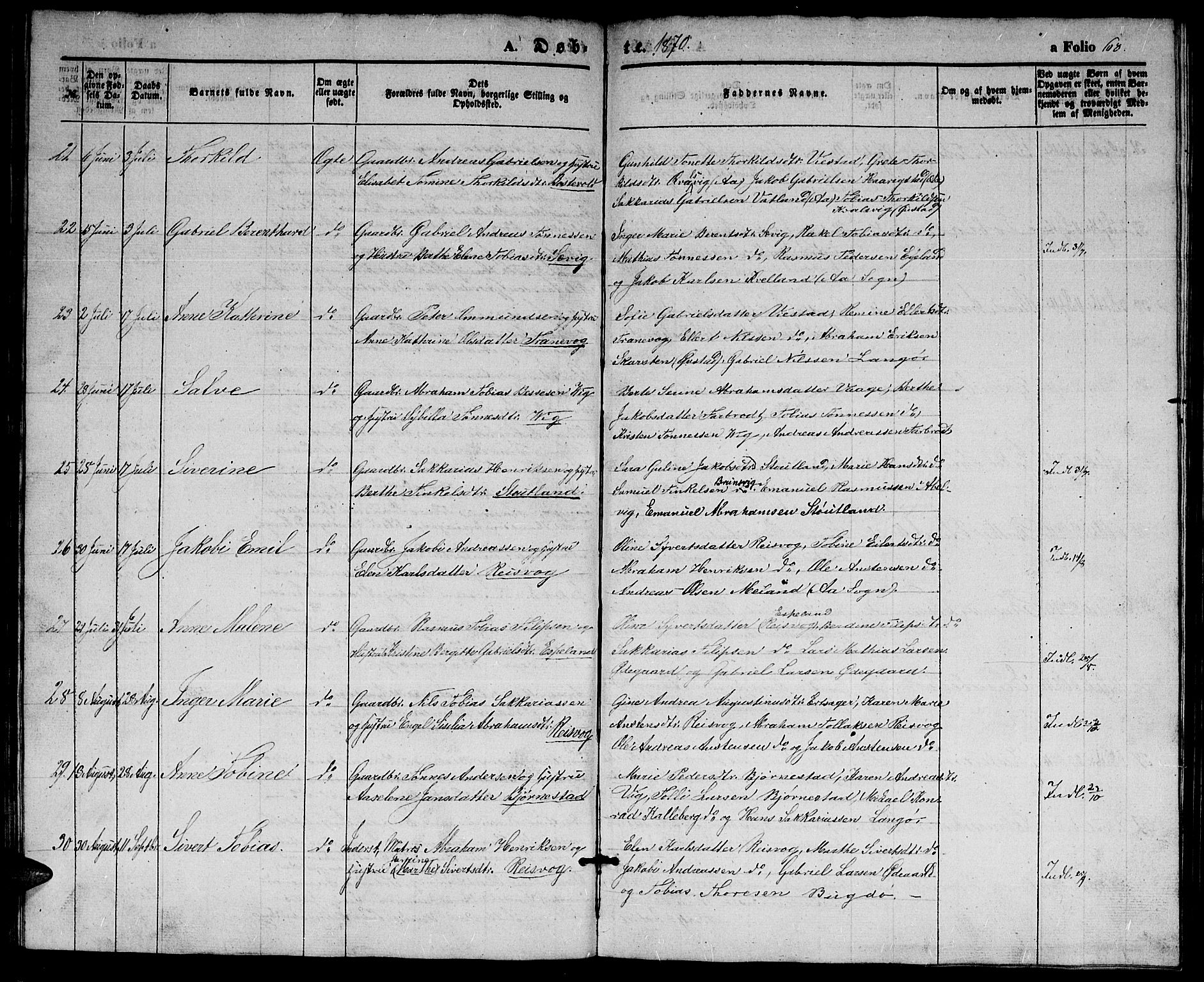 Herad sokneprestkontor, AV/SAK-1111-0018/F/Fb/Fbb/L0002: Parish register (copy) no. B 2, 1853-1871, p. 68