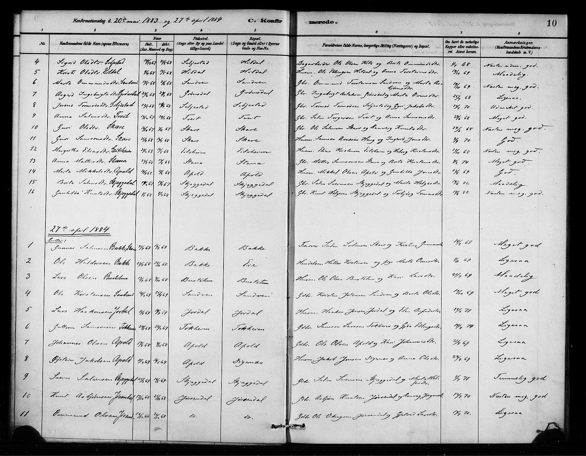 Odda Sokneprestembete, AV/SAB-A-77201/H/Haa: Parish register (official) no. A 2, 1880-1915, p. 10