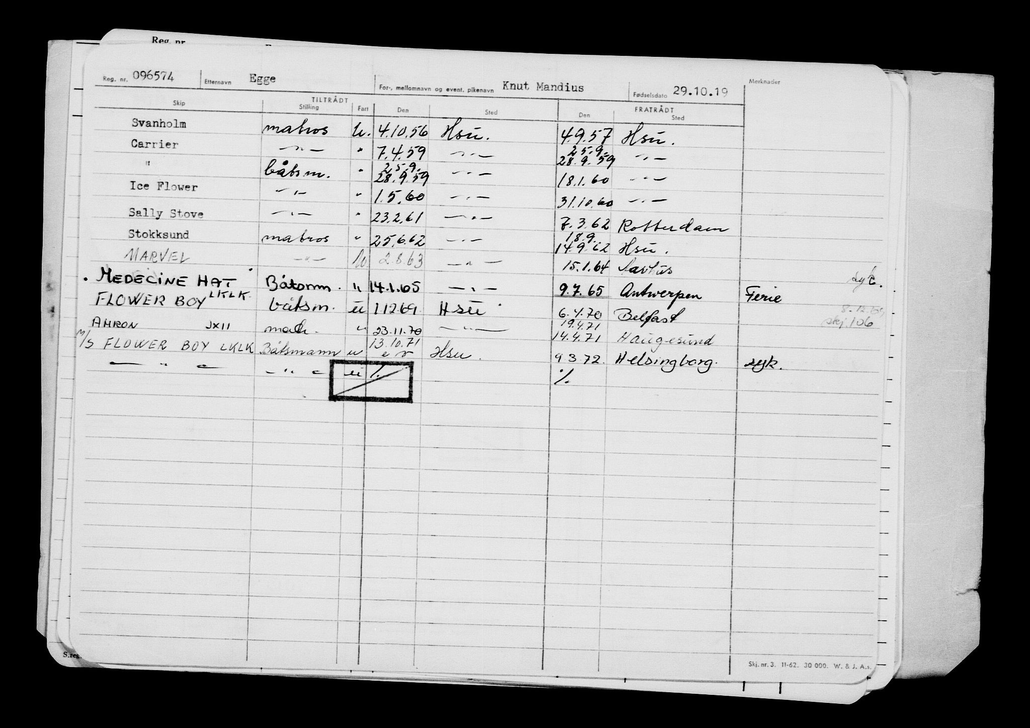 Direktoratet for sjømenn, AV/RA-S-3545/G/Gb/L0173: Hovedkort, 1919, p. 205