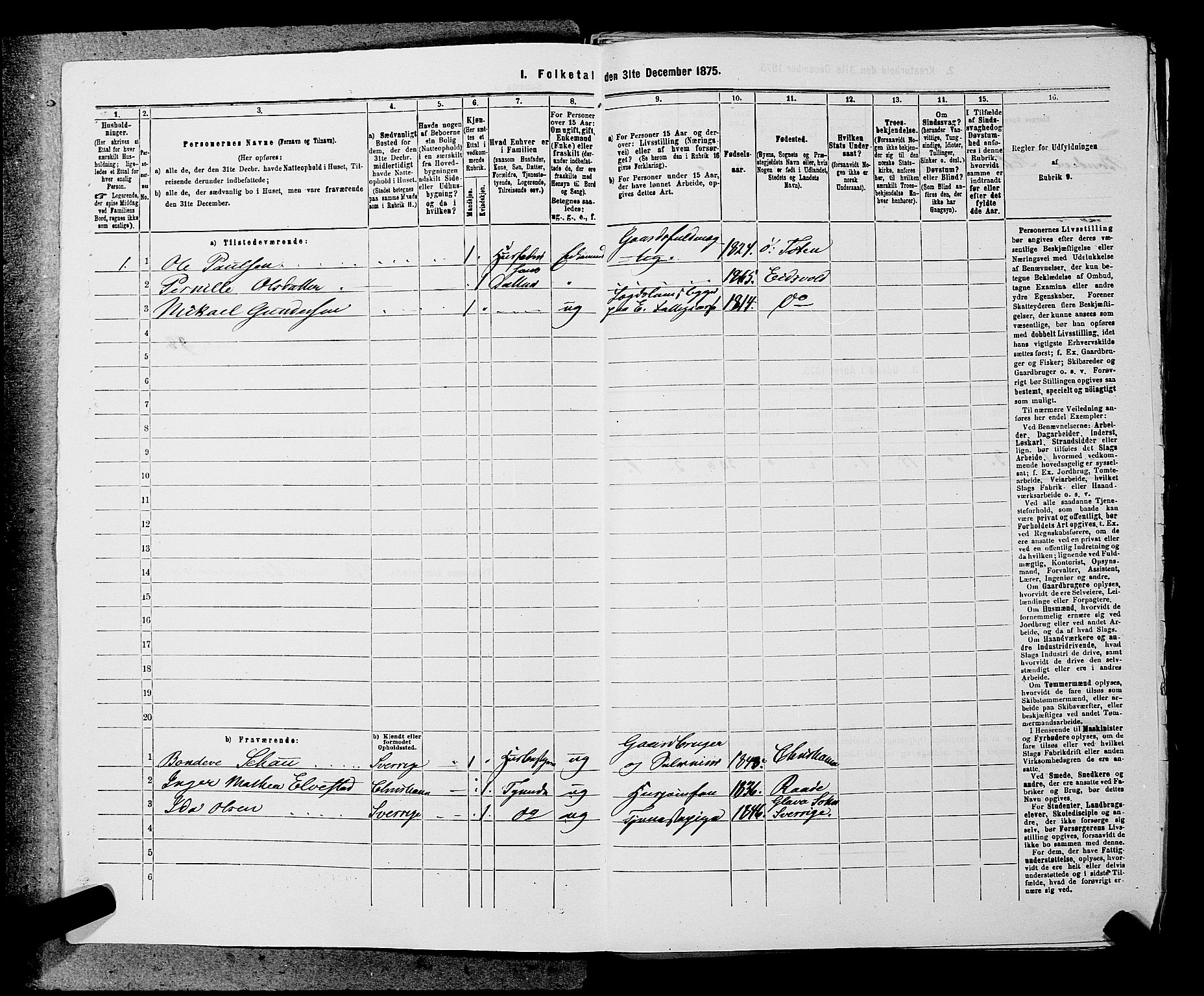 RA, 1875 census for 0237P Eidsvoll, 1875, p. 1209