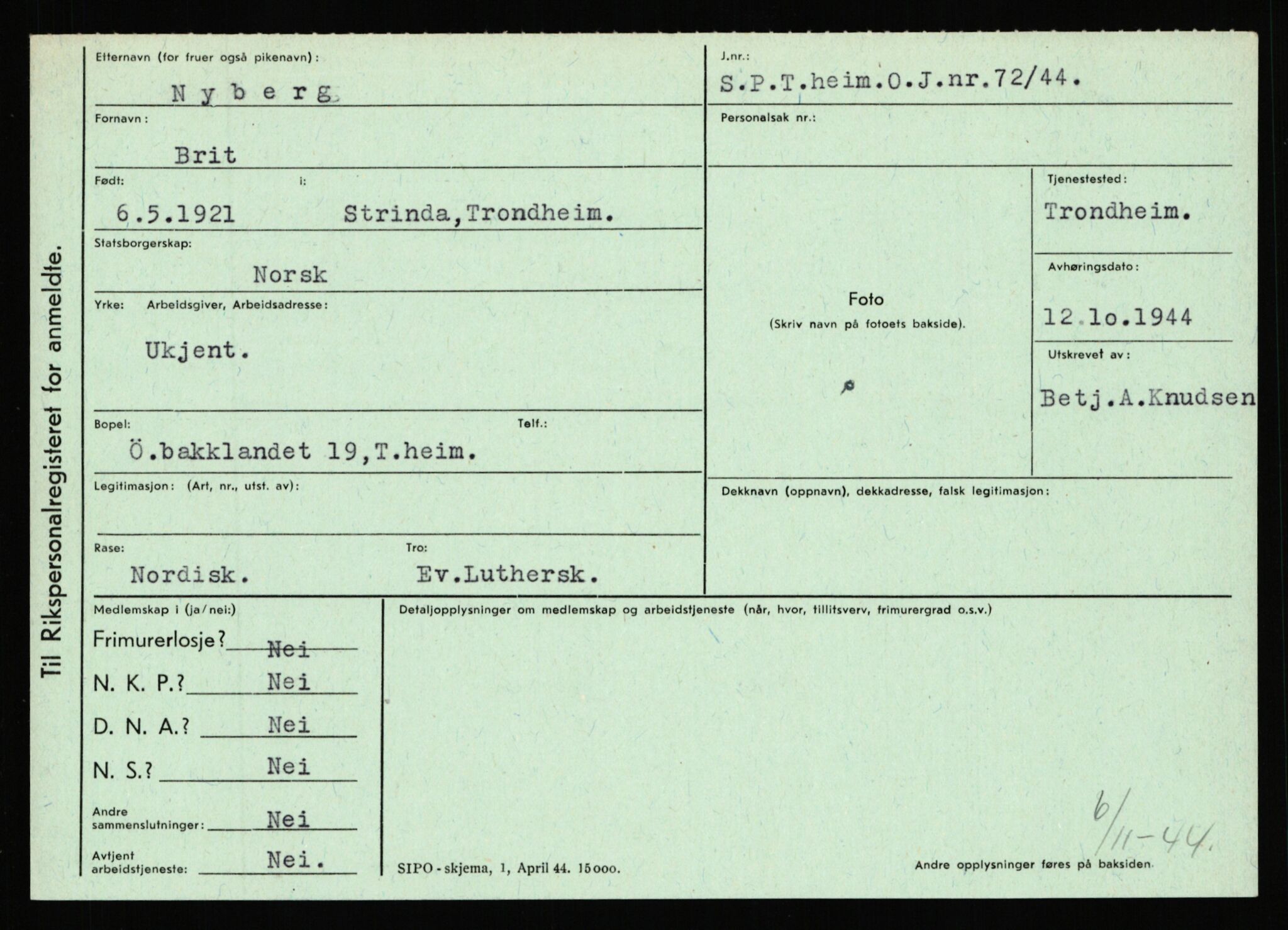 Statspolitiet - Hovedkontoret / Osloavdelingen, AV/RA-S-1329/C/Ca/L0011: Molberg - Nøstvold, 1943-1945, p. 4445