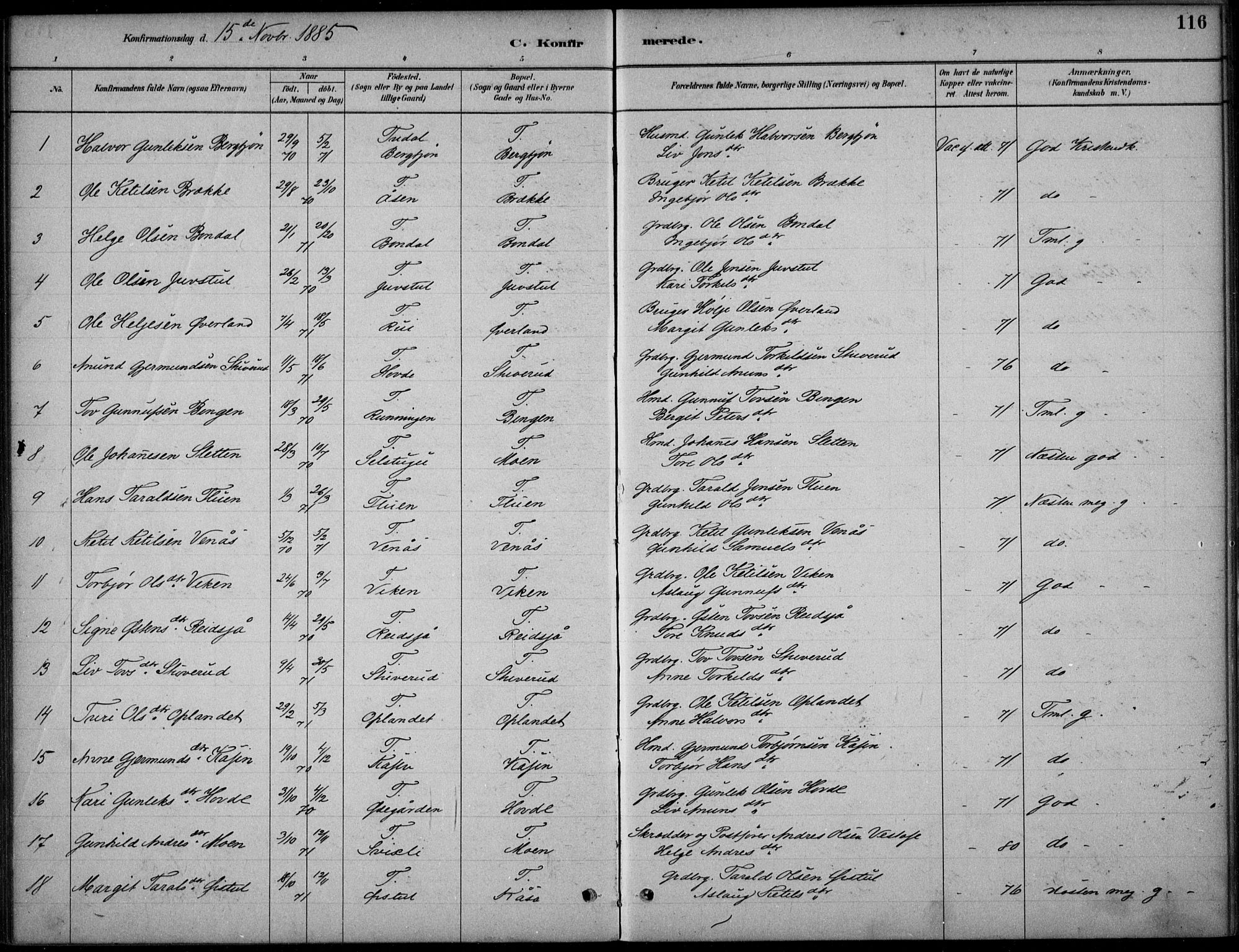 Hjartdal kirkebøker, SAKO/A-270/F/Fc/L0002: Parish register (official) no. III 2, 1880-1936, p. 116