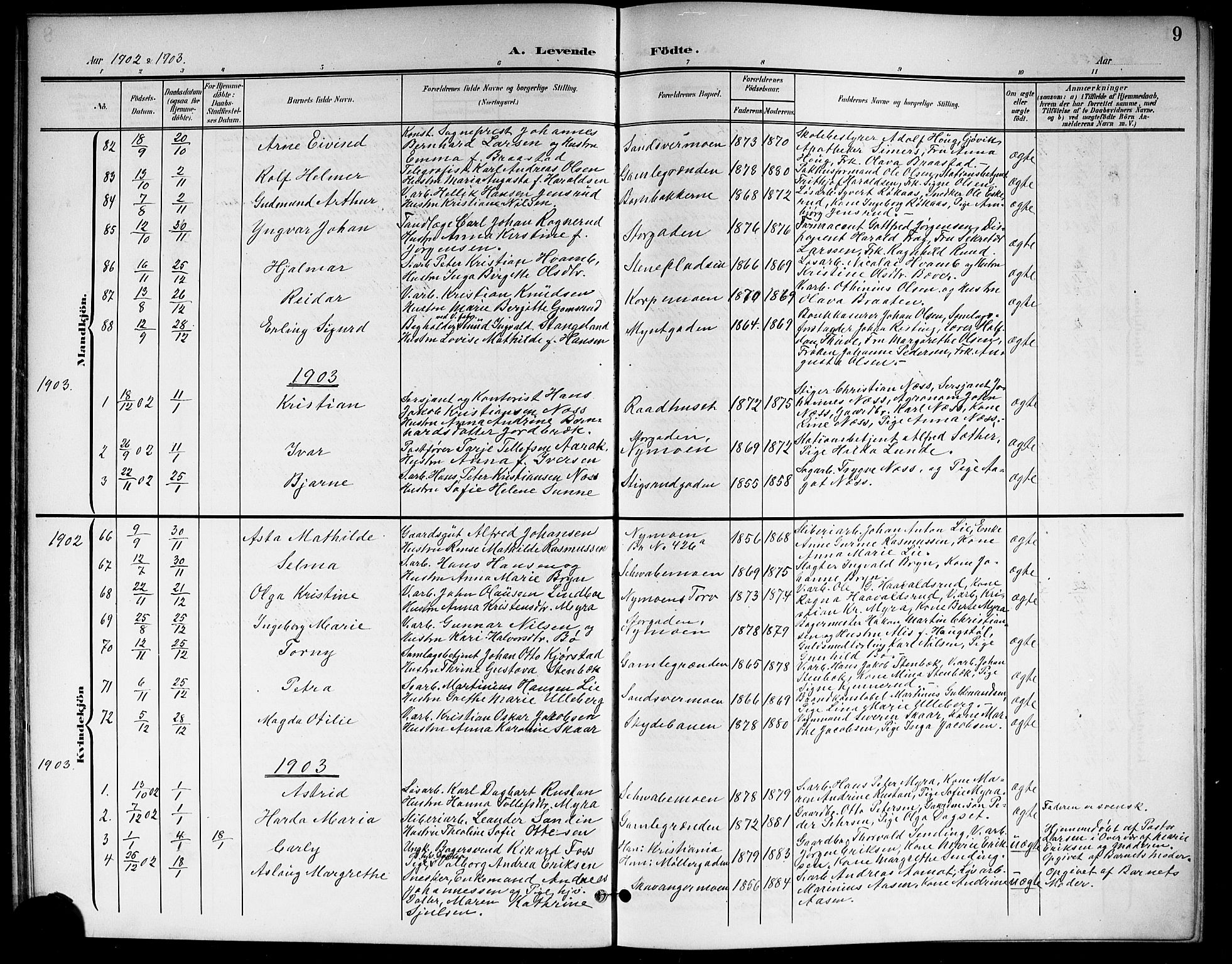 Kongsberg kirkebøker, SAKO/A-22/G/Ga/L0007: Parish register (copy) no. 7, 1901-1915, p. 9