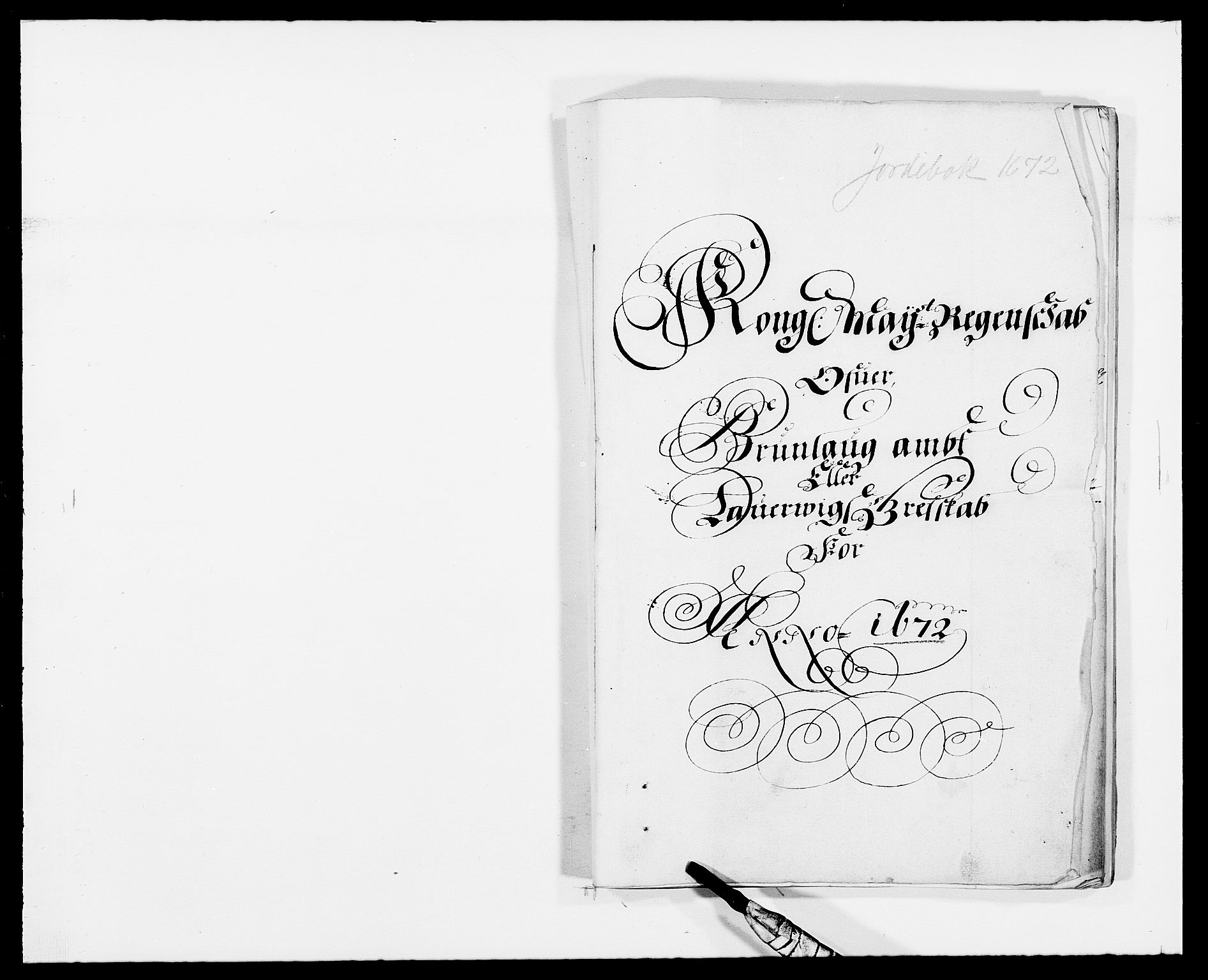 Rentekammeret inntil 1814, Reviderte regnskaper, Fogderegnskap, RA/EA-4092/R33/L1966: Fogderegnskap Larvik grevskap, 1672-1674, p. 1