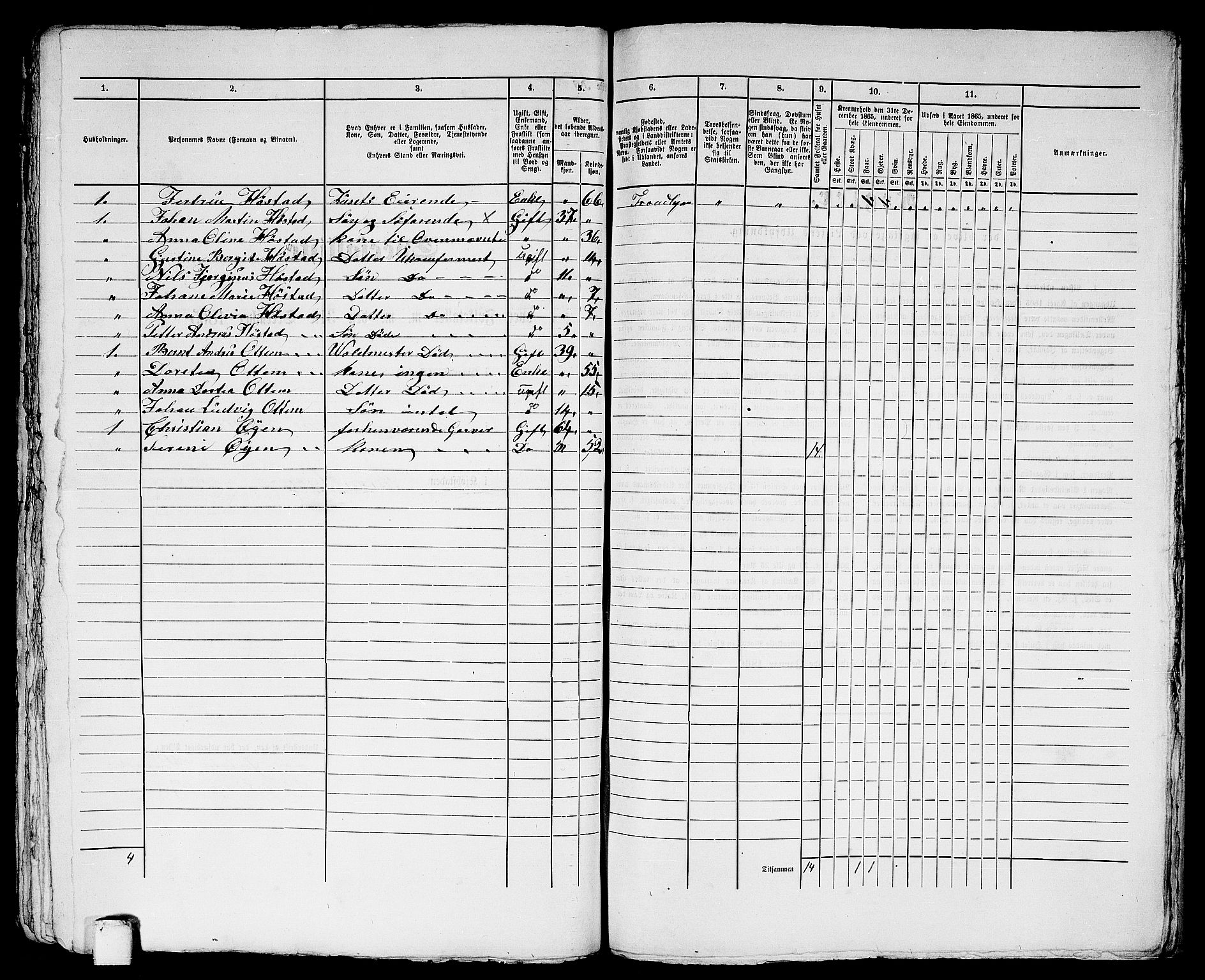 RA, 1865 census for Trondheim, 1865, p. 1982