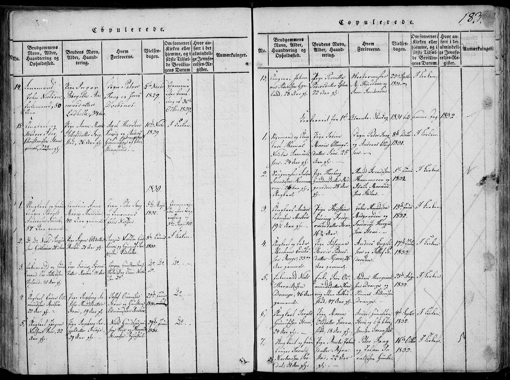 Oddernes sokneprestkontor, AV/SAK-1111-0033/F/Fa/Faa/L0005: Parish register (official) no. A 5, 1820-1838, p. 183