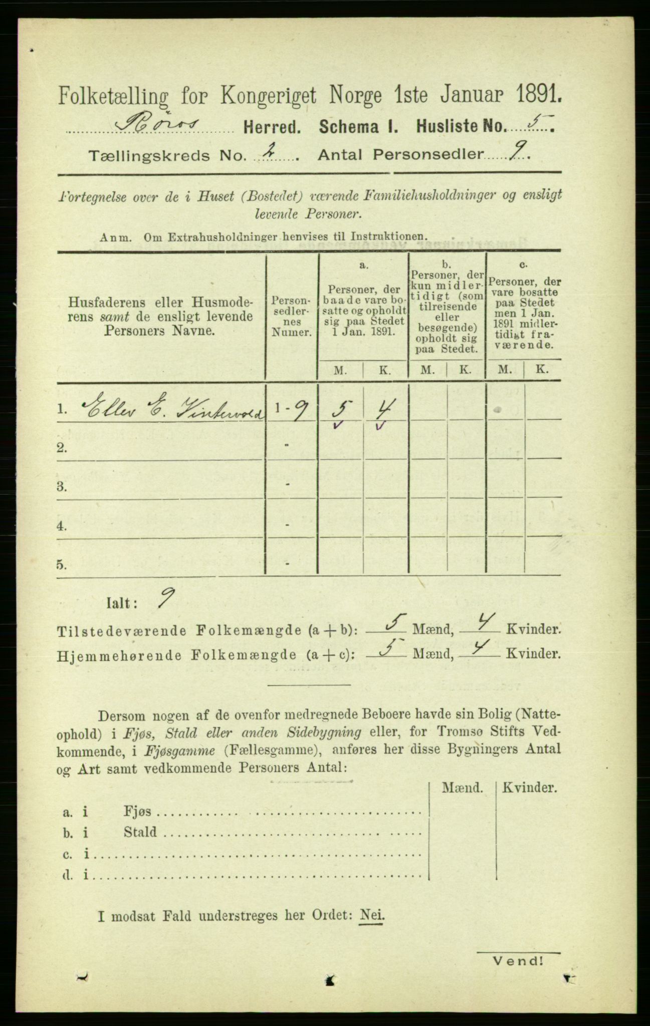 RA, 1891 census for 1640 Røros, 1891, p. 231