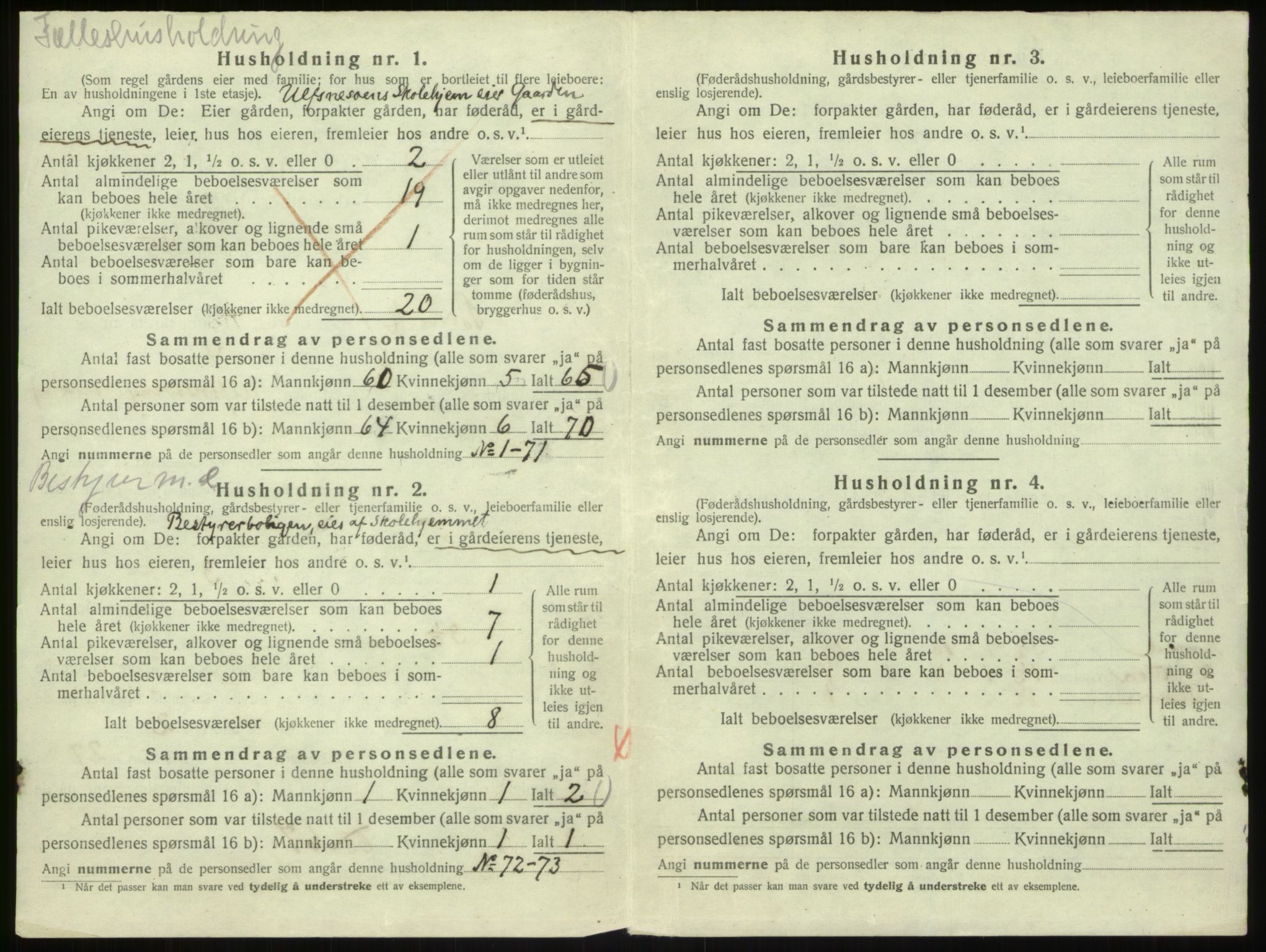 SAB, 1920 census for Bruvik, 1920, p. 236