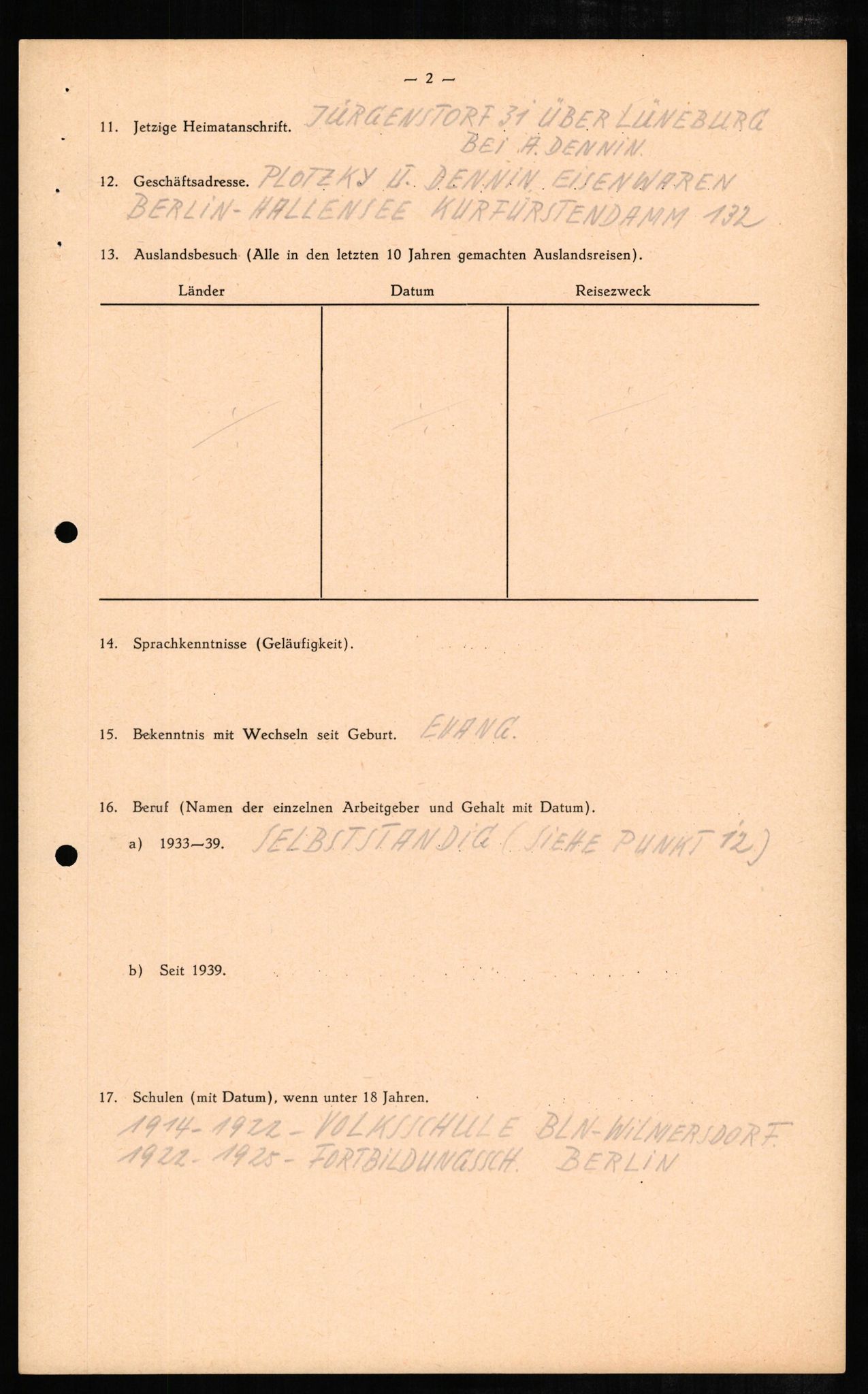 Forsvaret, Forsvarets overkommando II, AV/RA-RAFA-3915/D/Db/L0005: CI Questionaires. Tyske okkupasjonsstyrker i Norge. Tyskere., 1945-1946, p. 466