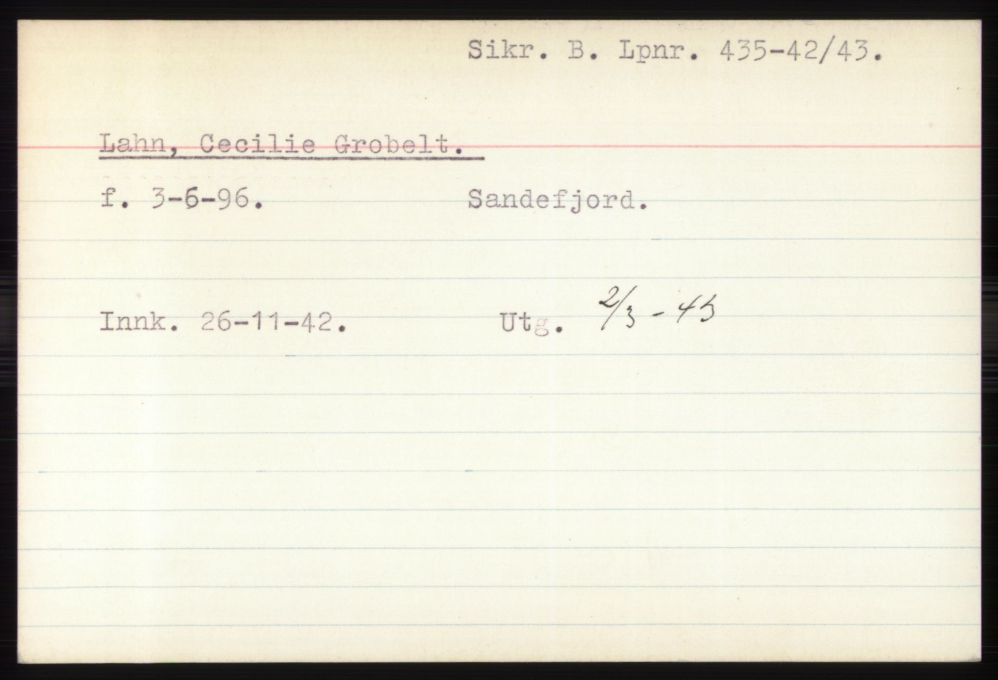 Statspolitiet - Hovedkontoret / Osloavdelingen, AV/RA-S-1329/C/Ck/Cke/L0004: Fangeregister; etternavn L - R, 1941-1945, p. 4