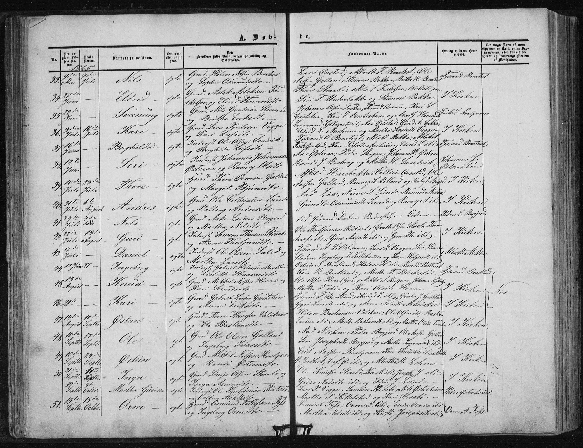 Suldal sokneprestkontor, AV/SAST-A-101845/01/IV/L0009: Parish register (official) no. A 9, 1854-1868