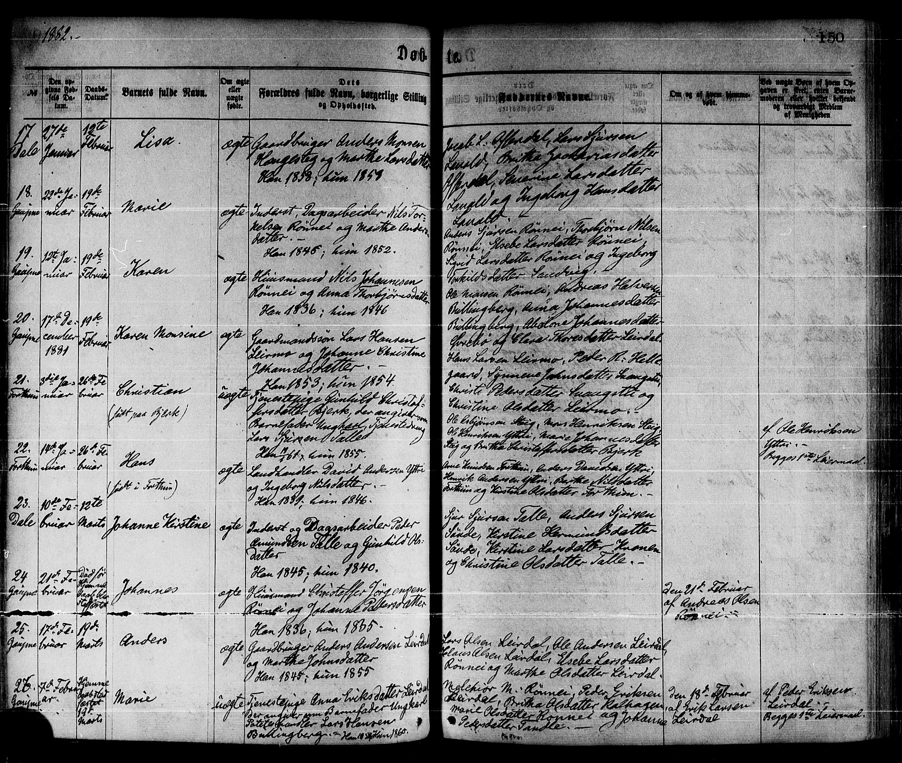 Luster sokneprestembete, AV/SAB-A-81101/H/Haa/Haaa/L0010: Parish register (official) no. A 10, 1871-1886, p. 150