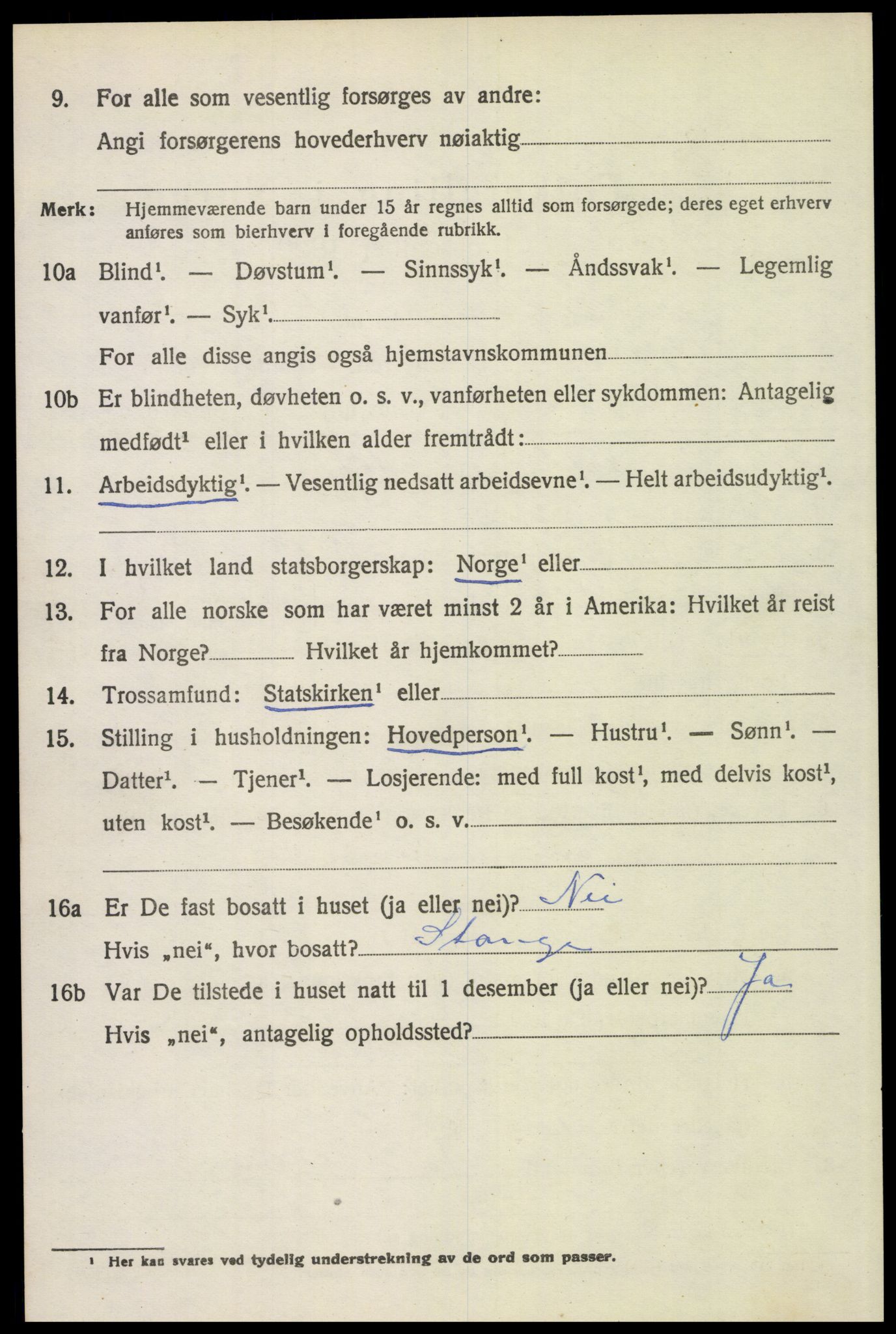 SAH, 1920 census for Trysil, 1920, p. 3476