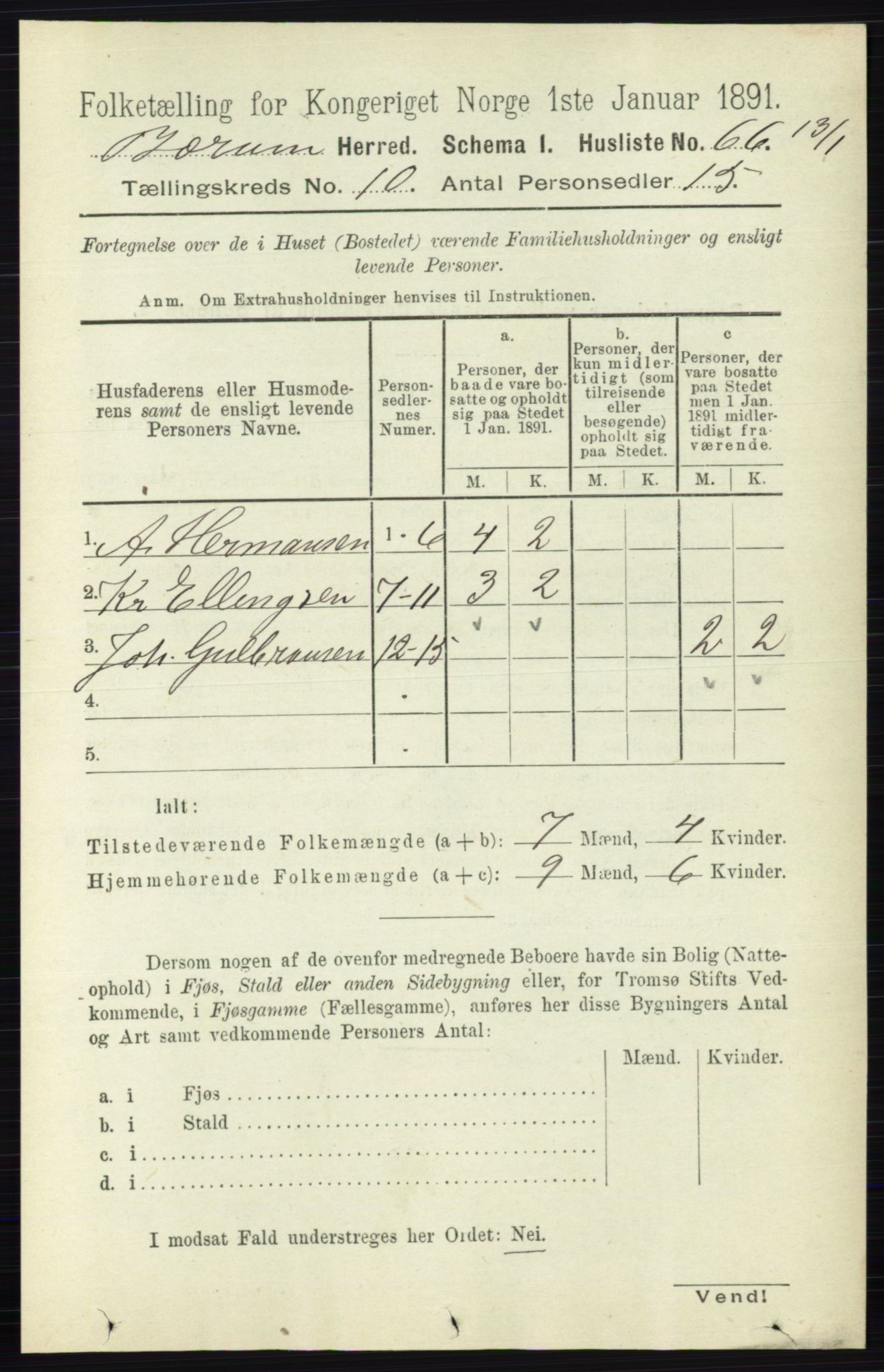 RA, 1891 census for 0219 Bærum, 1891, p. 6350