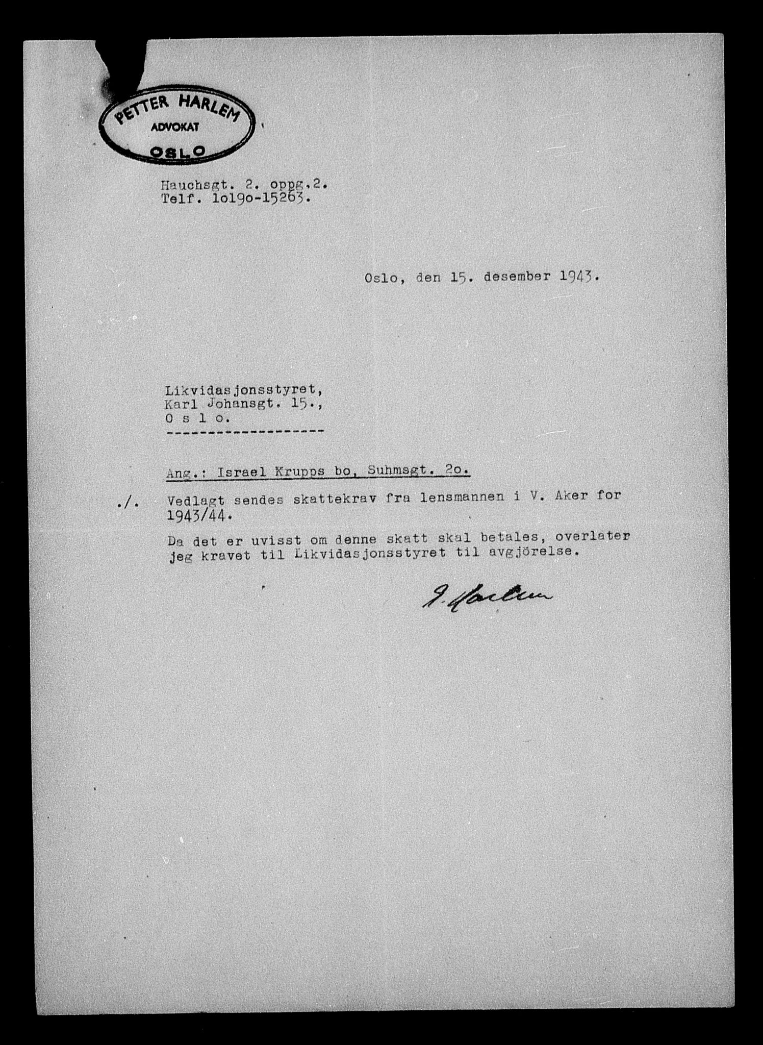 Justisdepartementet, Tilbakeføringskontoret for inndratte formuer, RA/S-1564/H/Hc/Hcc/L0953: --, 1945-1947, p. 460