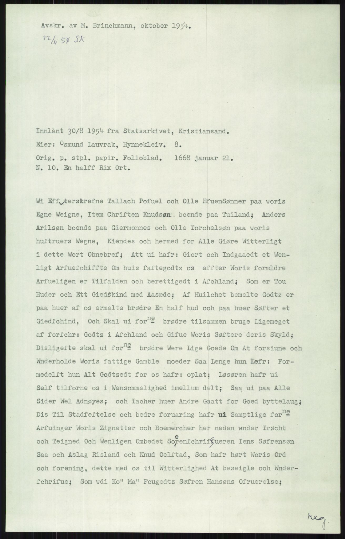 Samlinger til kildeutgivelse, Diplomavskriftsamlingen, AV/RA-EA-4053/H/Ha, p. 3102