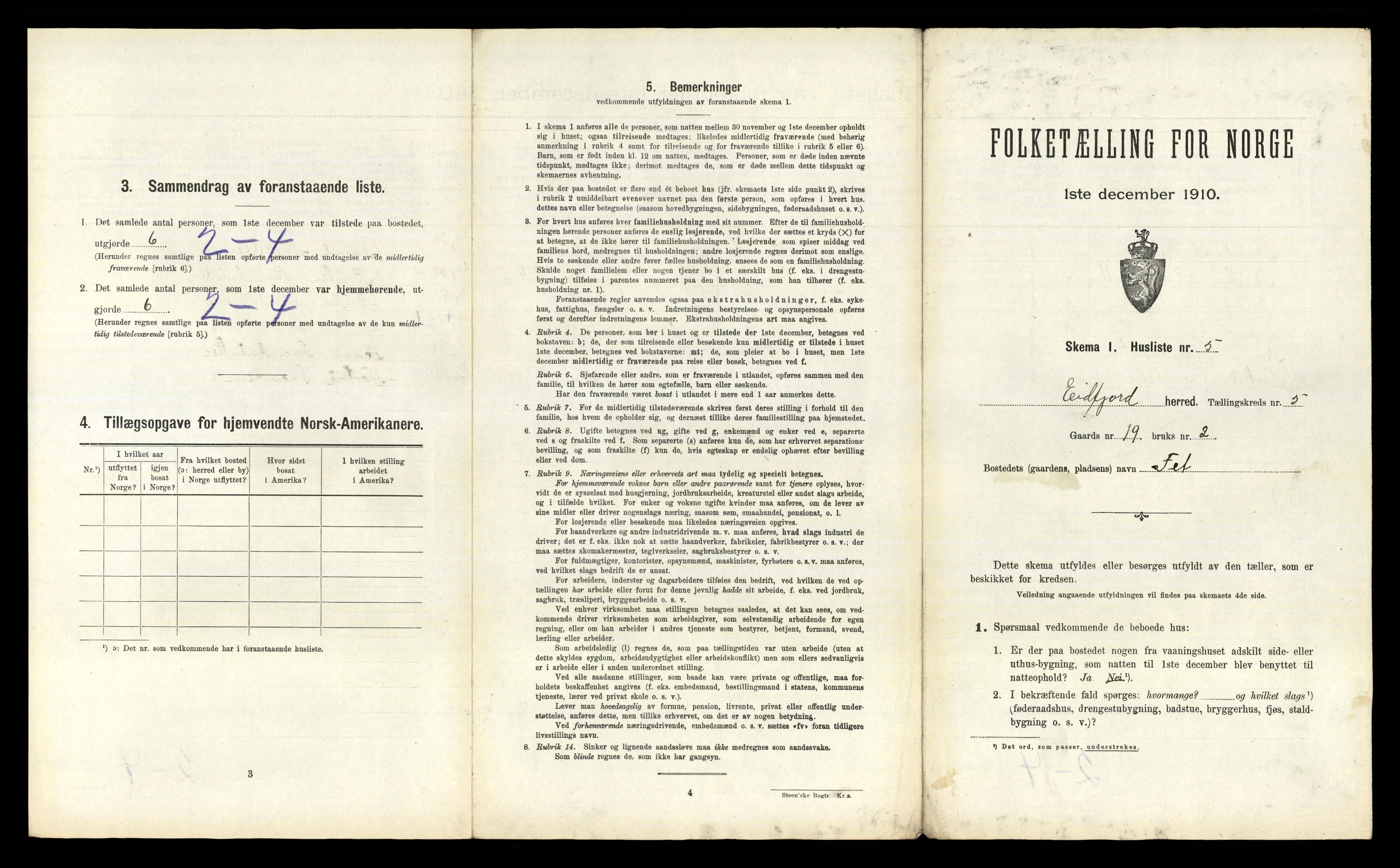 RA, 1910 census for Eidfjord, 1910, p. 435