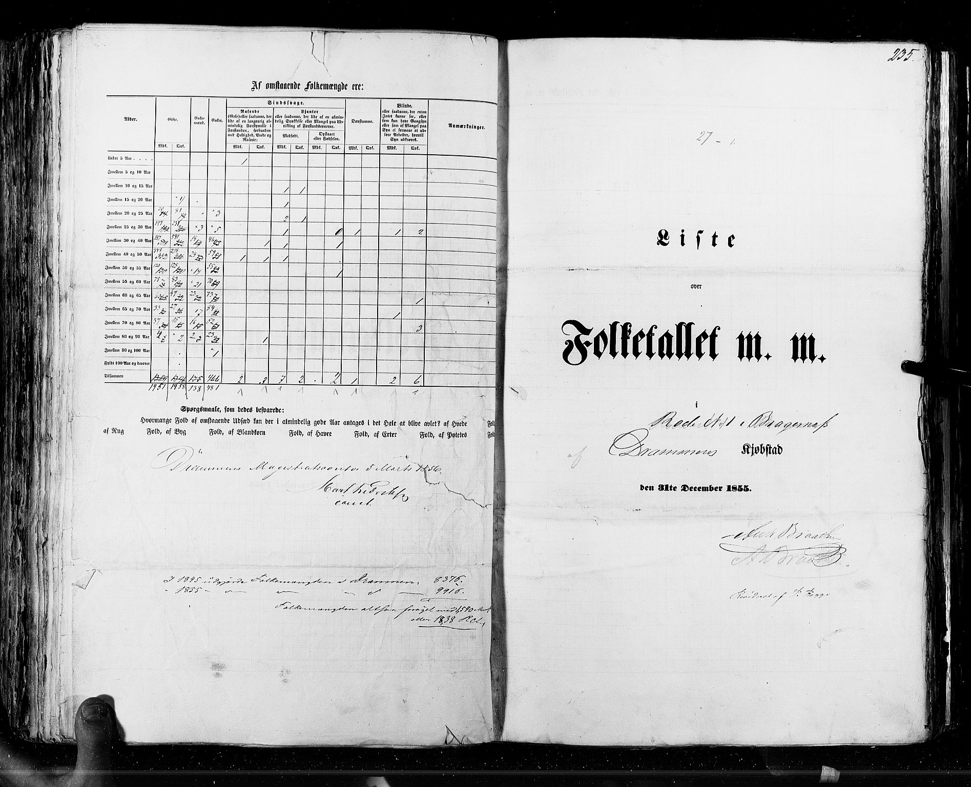 RA, Census 1855, vol. 7: Fredrikshald-Kragerø, 1855, p. 235