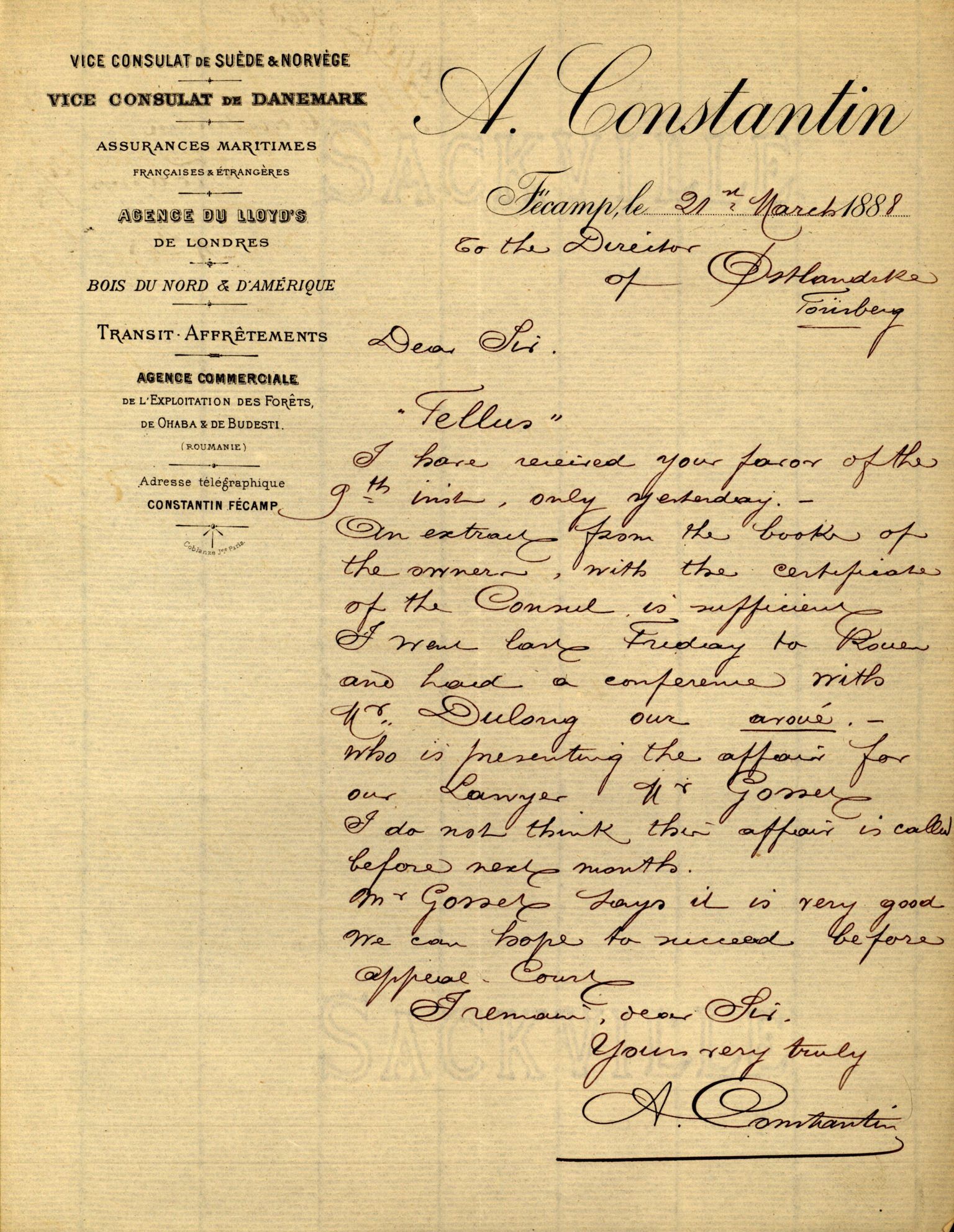 Pa 63 - Østlandske skibsassuranceforening, VEMU/A-1079/G/Ga/L0020/0001: Havaridokumenter / Tellus, Telanak, Wilhelmine, 1887, p. 65