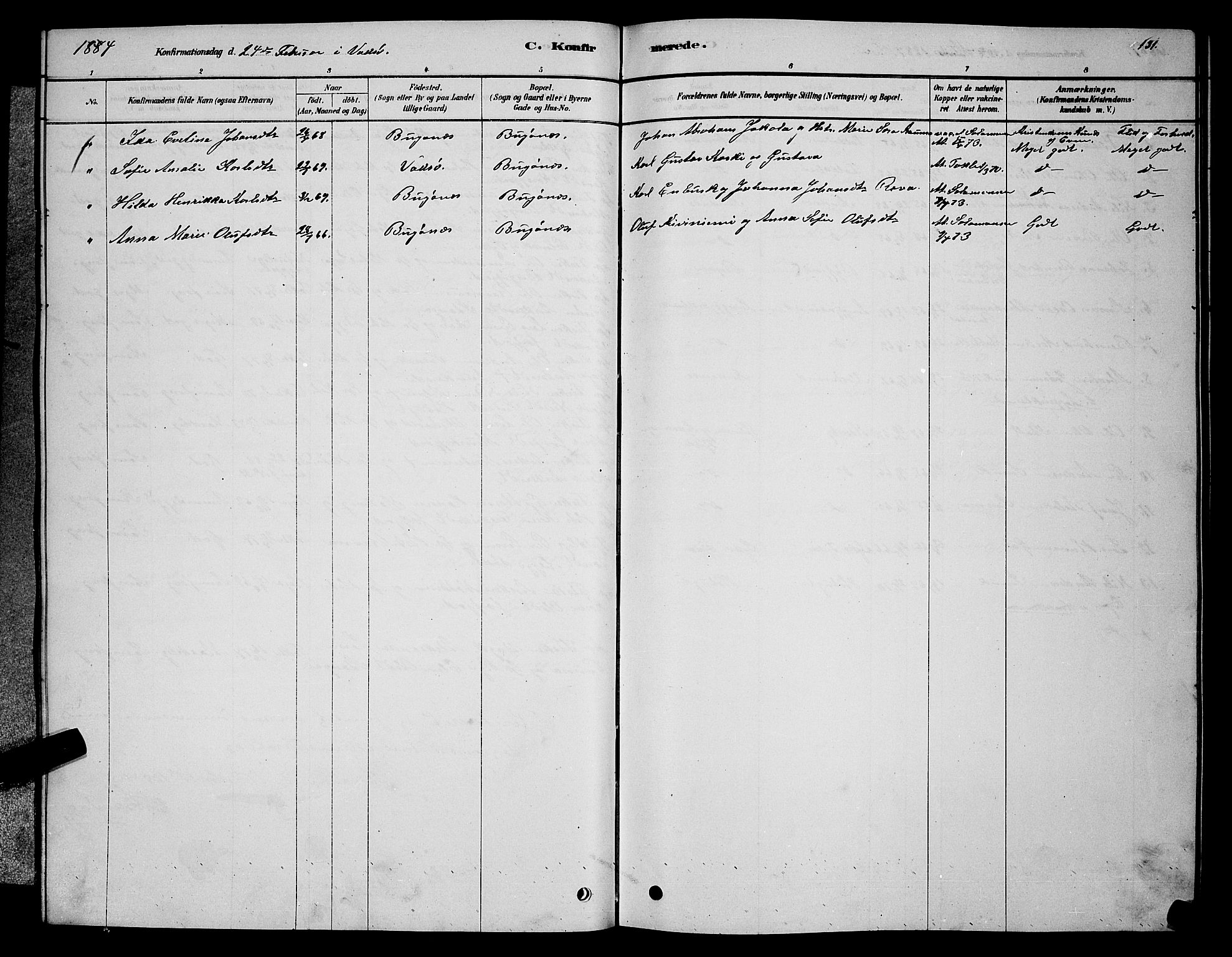 Sør-Varanger sokneprestkontor, SATØ/S-1331/H/Hb/L0003klokker: Parish register (copy) no. 3, 1878-1891, p. 131
