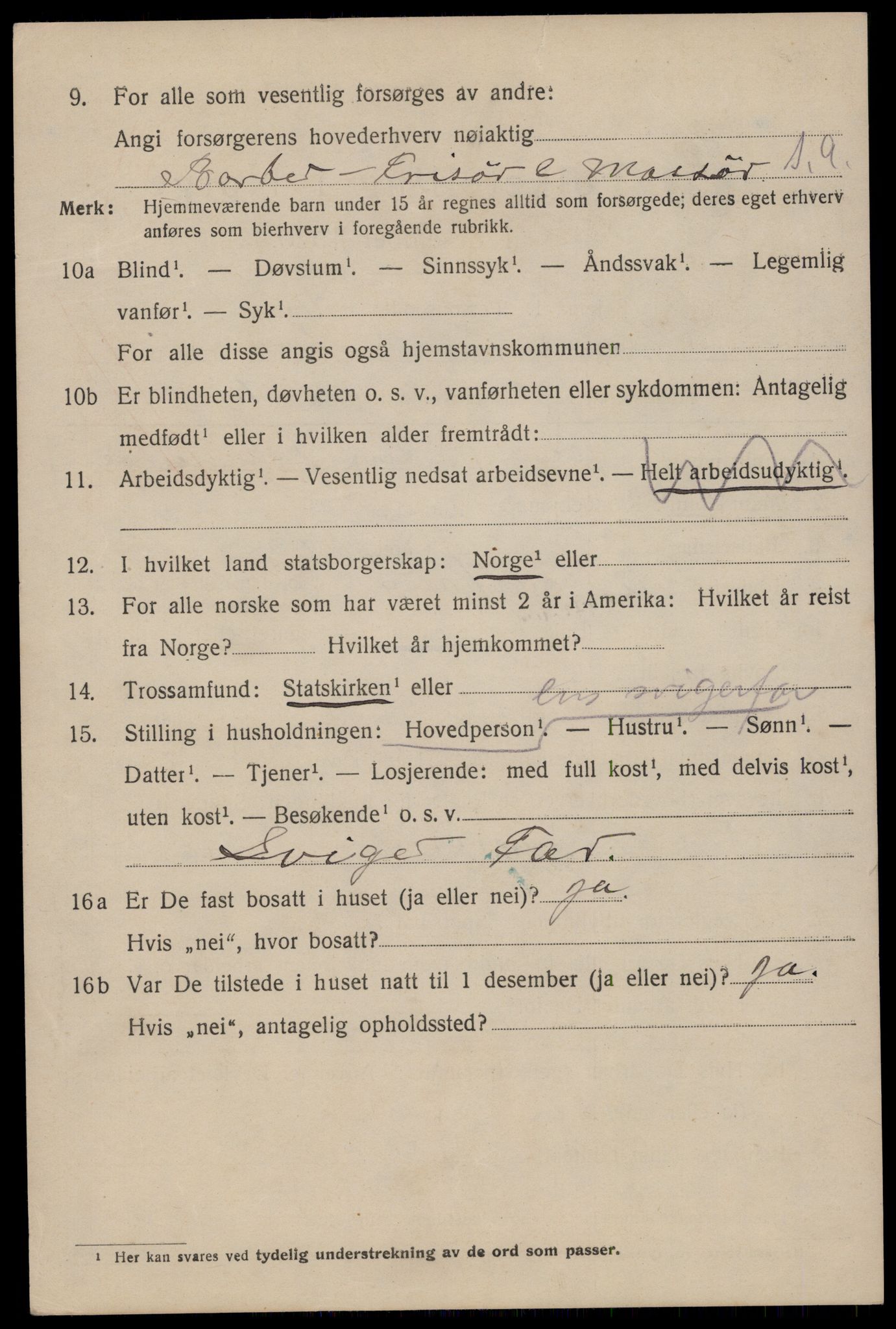 SAST, 1920 census for Stavanger, 1920, p. 106809