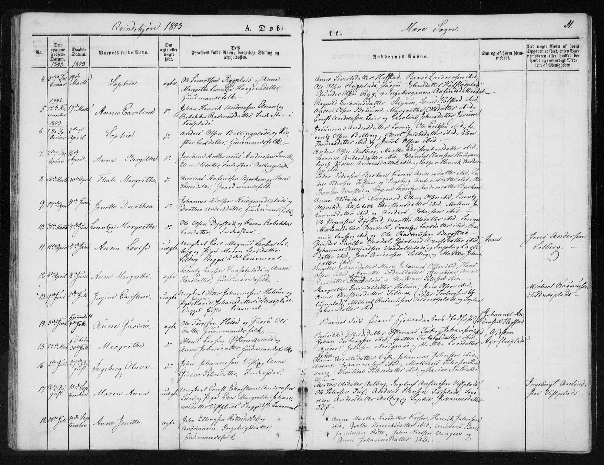 Ministerialprotokoller, klokkerbøker og fødselsregistre - Nord-Trøndelag, SAT/A-1458/735/L0339: Parish register (official) no. 735A06 /1, 1836-1848, p. 51