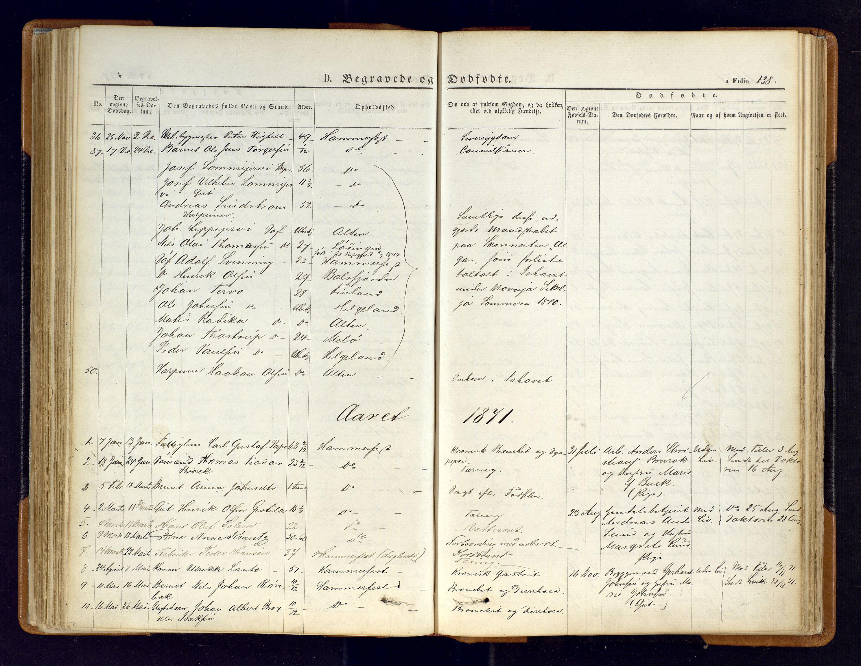 Hammerfest sokneprestkontor, AV/SATØ-S-1347/H/Ha/L0006.kirke: Parish register (official) no. 6, 1869-1877, p. 138