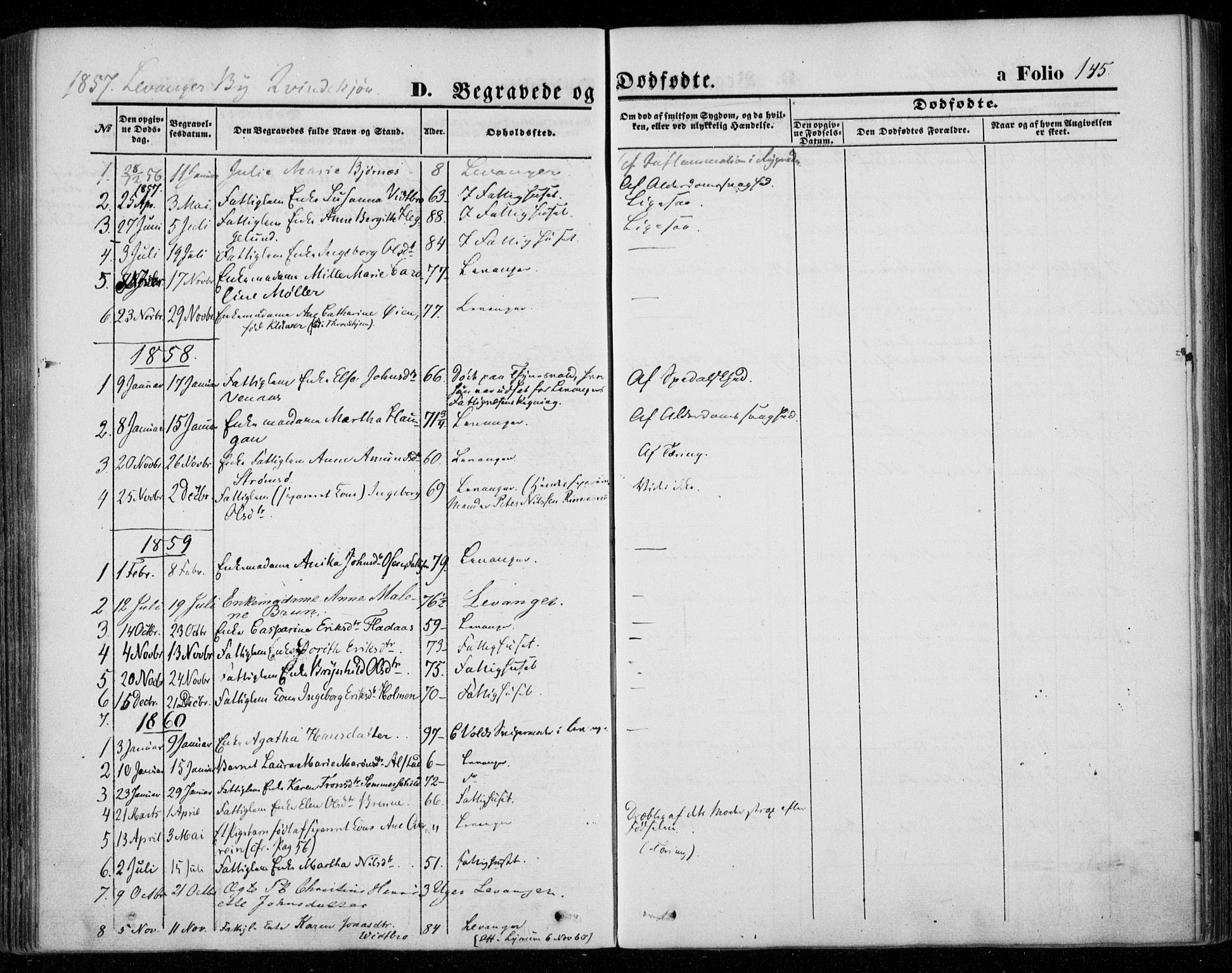 Ministerialprotokoller, klokkerbøker og fødselsregistre - Nord-Trøndelag, SAT/A-1458/720/L0184: Parish register (official) no. 720A02 /1, 1855-1863, p. 145