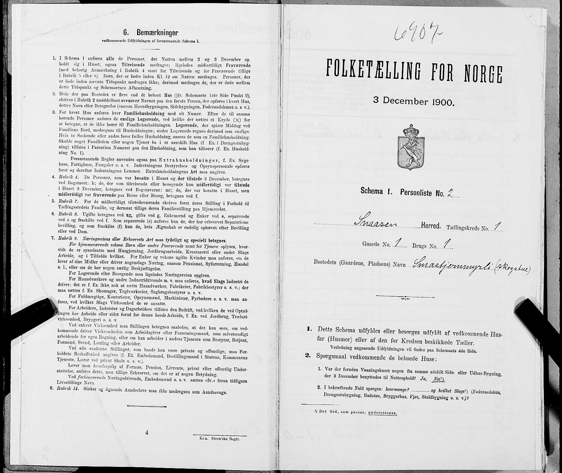 SAT, 1900 census for Snåsa, 1900, p. 23