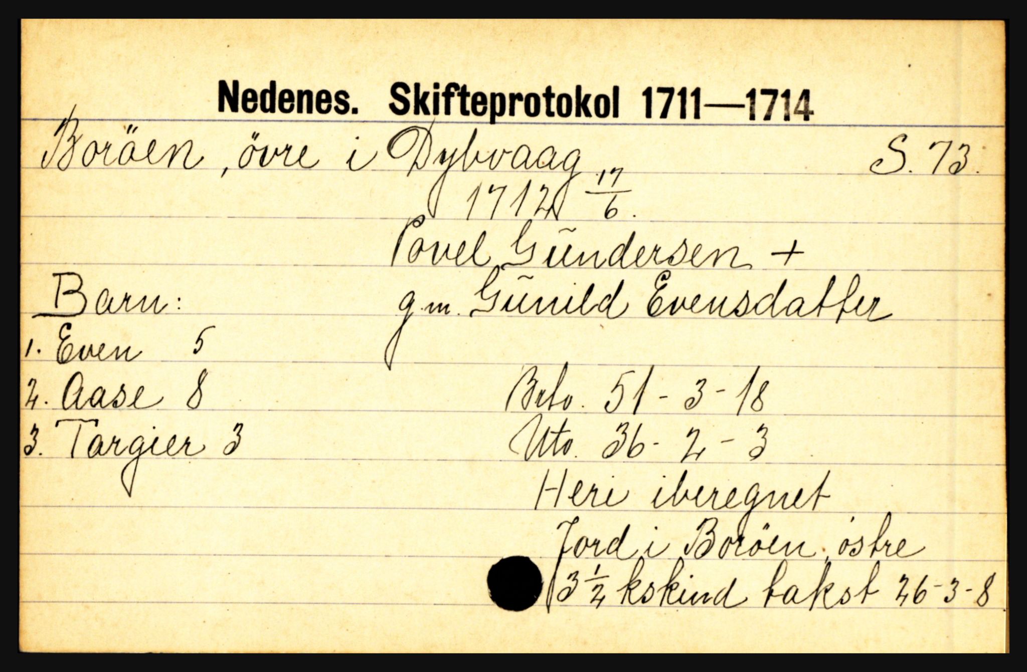 Nedenes sorenskriveri før 1824, AV/SAK-1221-0007/H, p. 3167