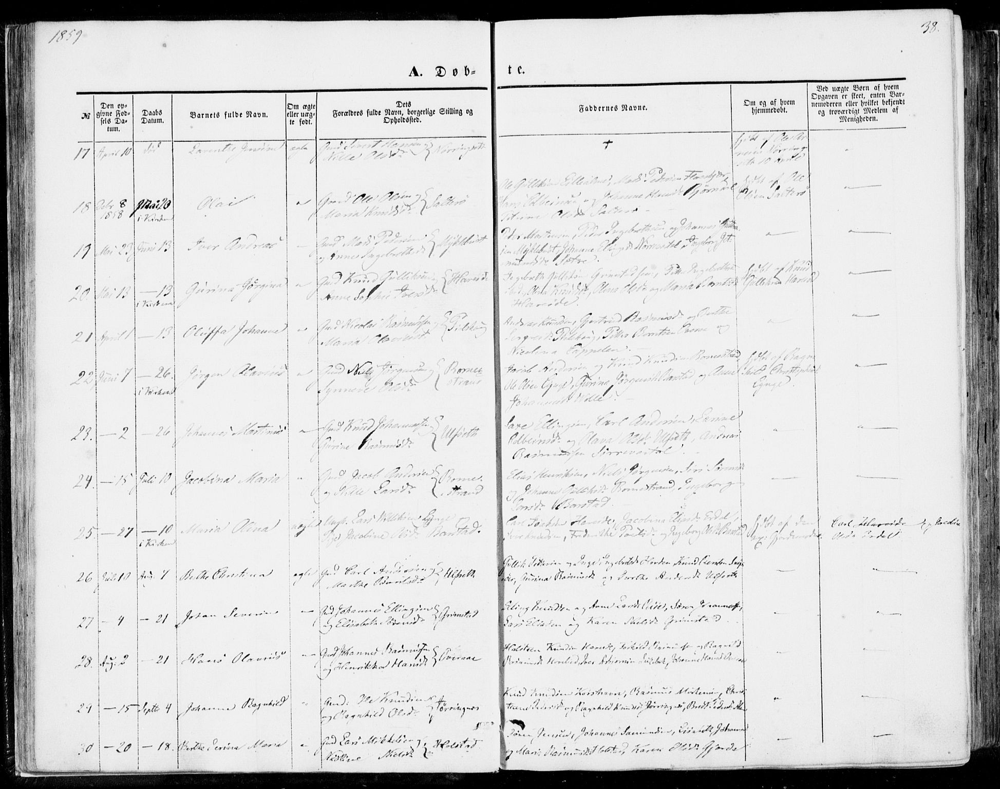 Ministerialprotokoller, klokkerbøker og fødselsregistre - Møre og Romsdal, SAT/A-1454/510/L0121: Parish register (official) no. 510A01, 1848-1877, p. 38